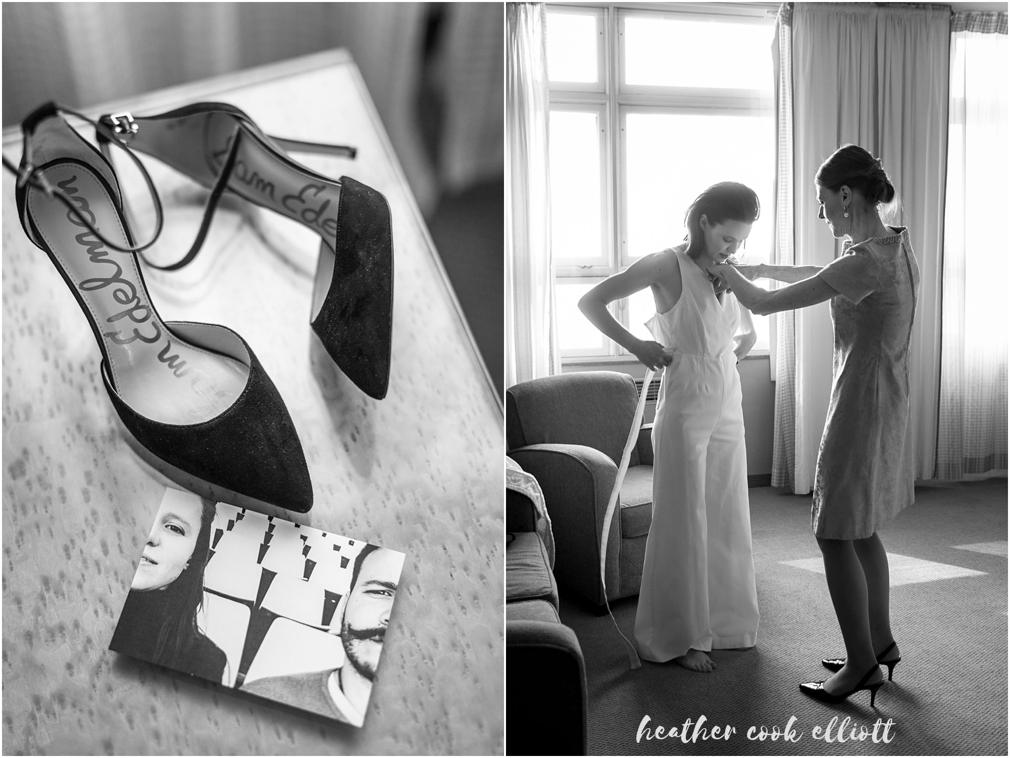 modern Milwaukee courthouse wedding black and white