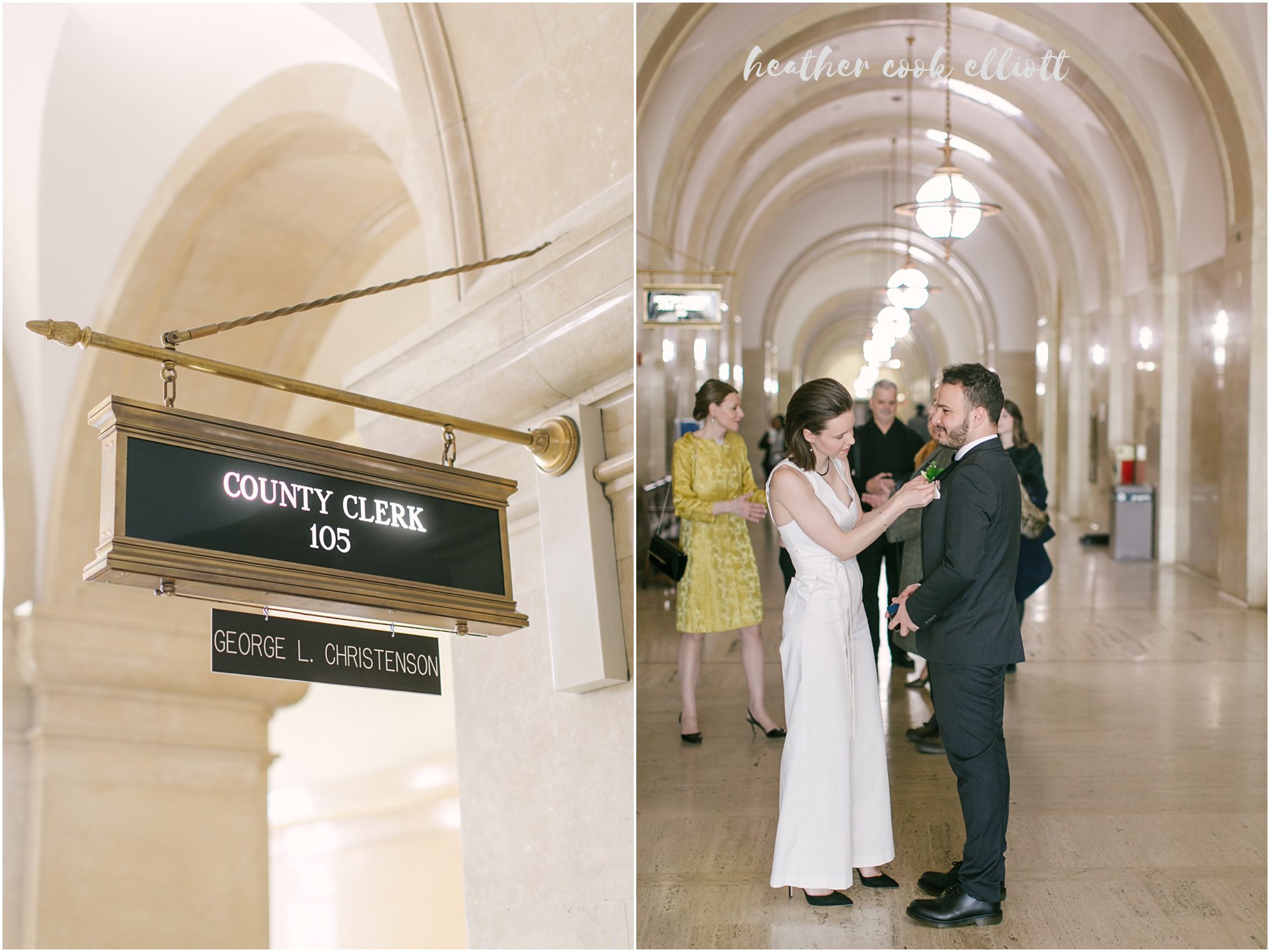 modern Milwaukee courthouse wedding black and white