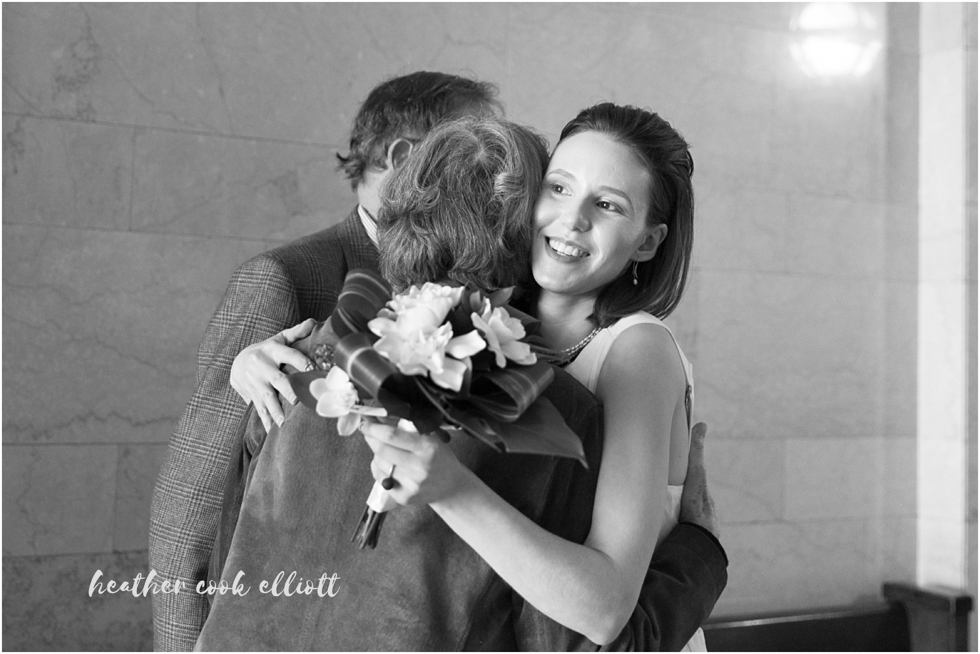 modern Milwaukee courthouse wedding black and white