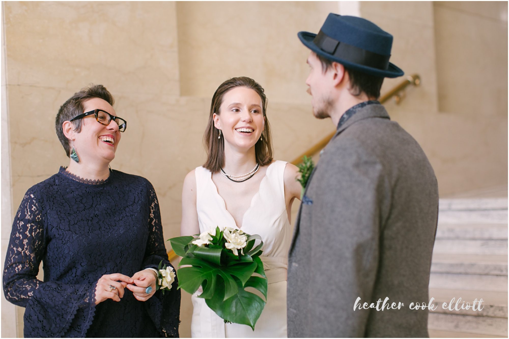 modern Milwaukee courthouse wedding black and white