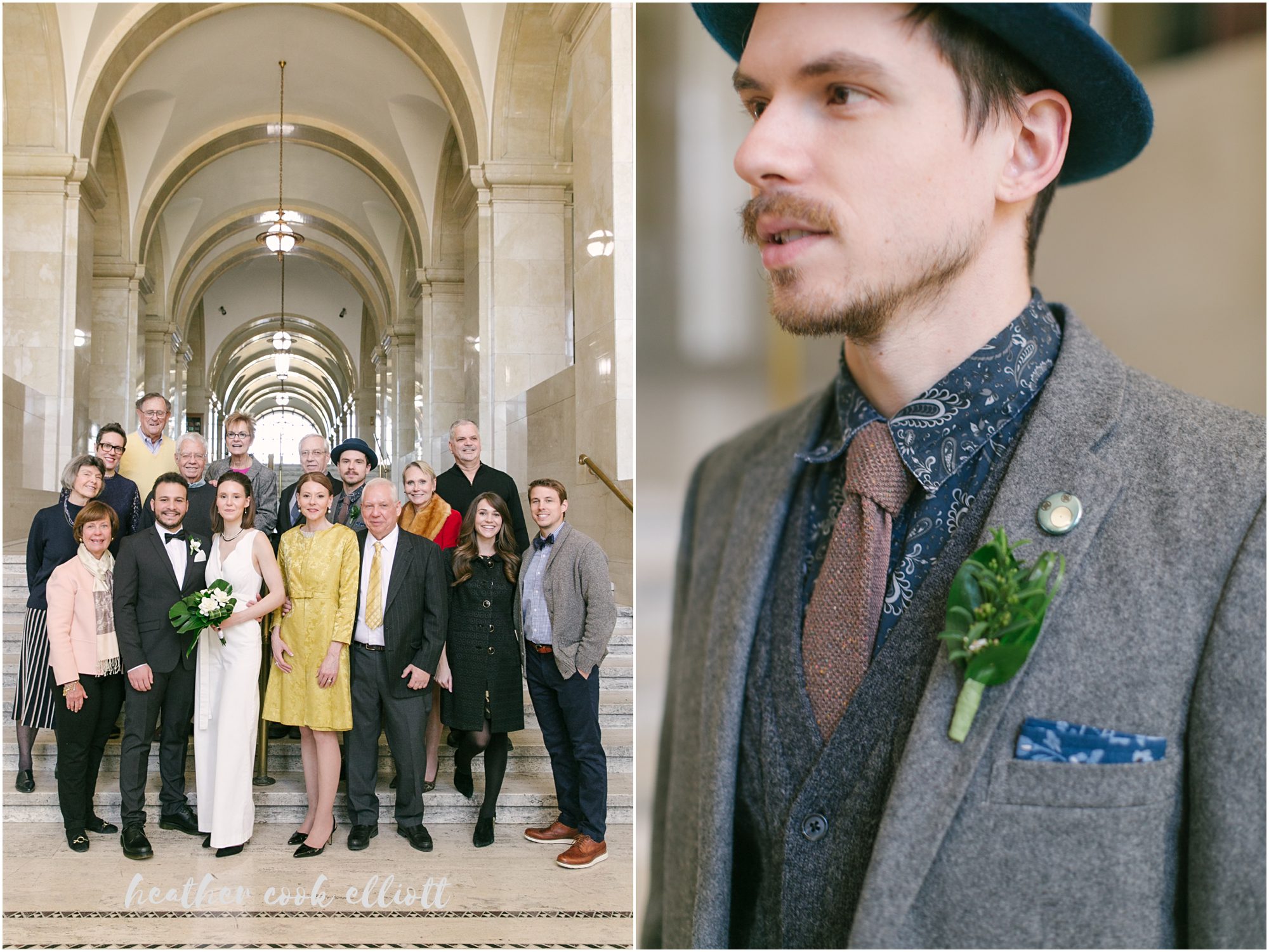 modern Milwaukee courthouse wedding black and white