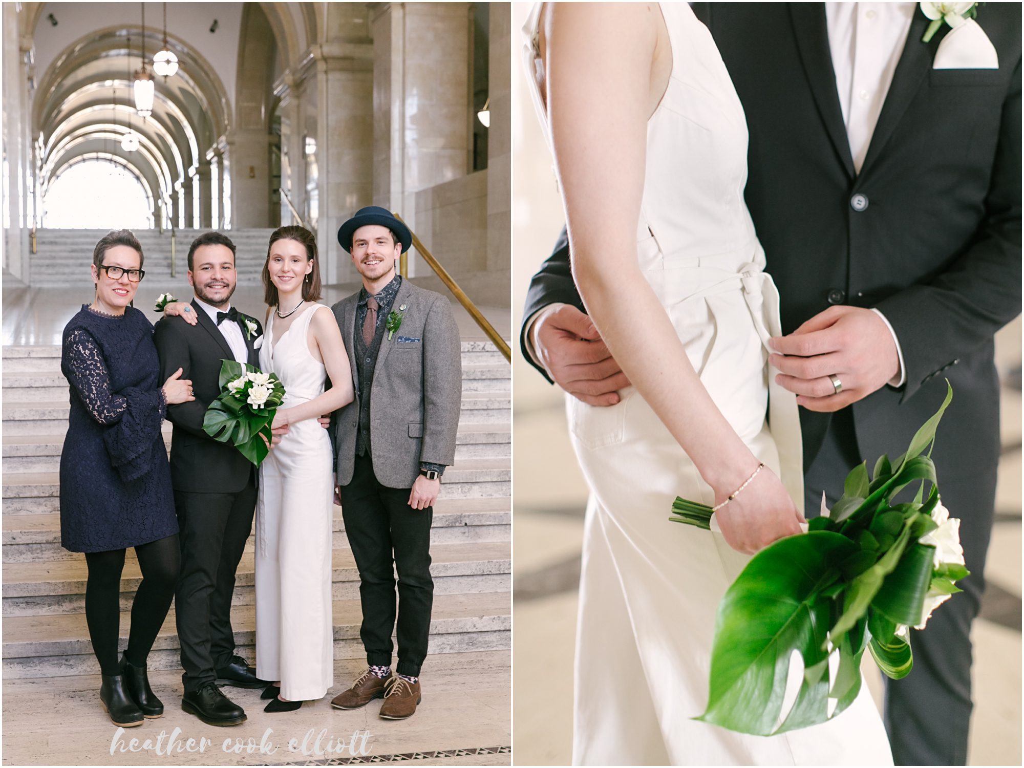 modern Milwaukee courthouse wedding black and white