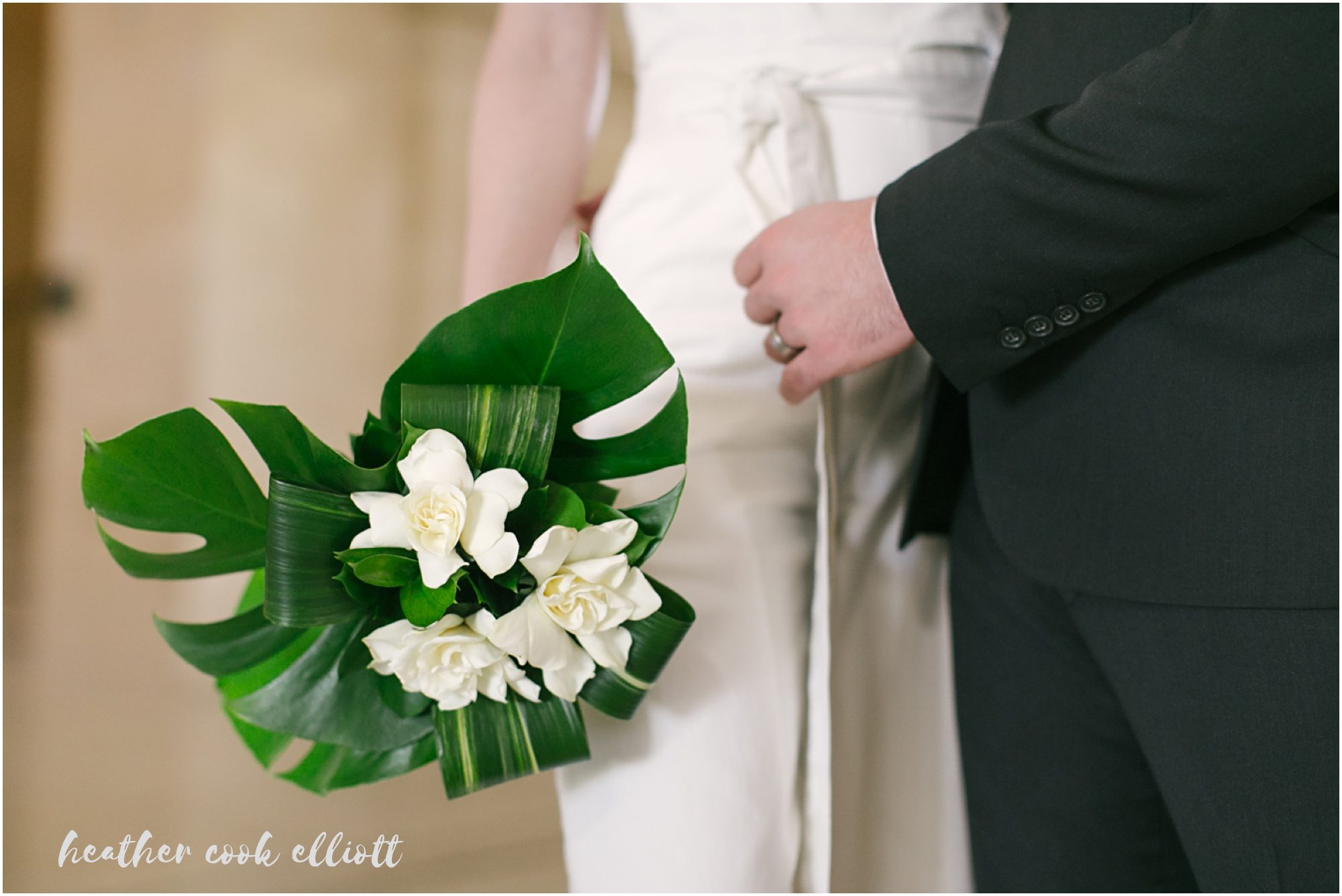 modern Milwaukee courthouse wedding gardenia bouquet