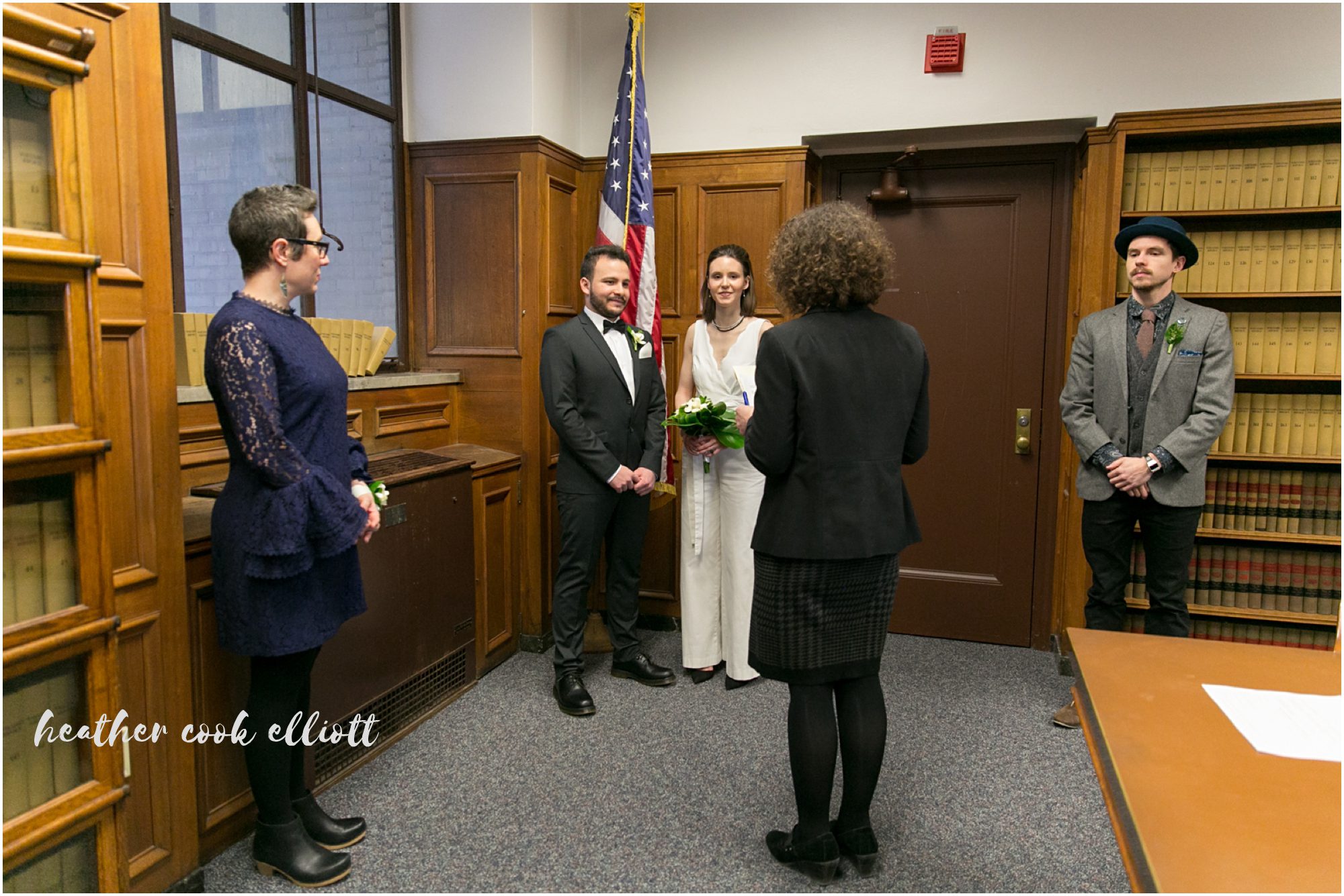 modern Milwaukee courthouse wedding black and white
