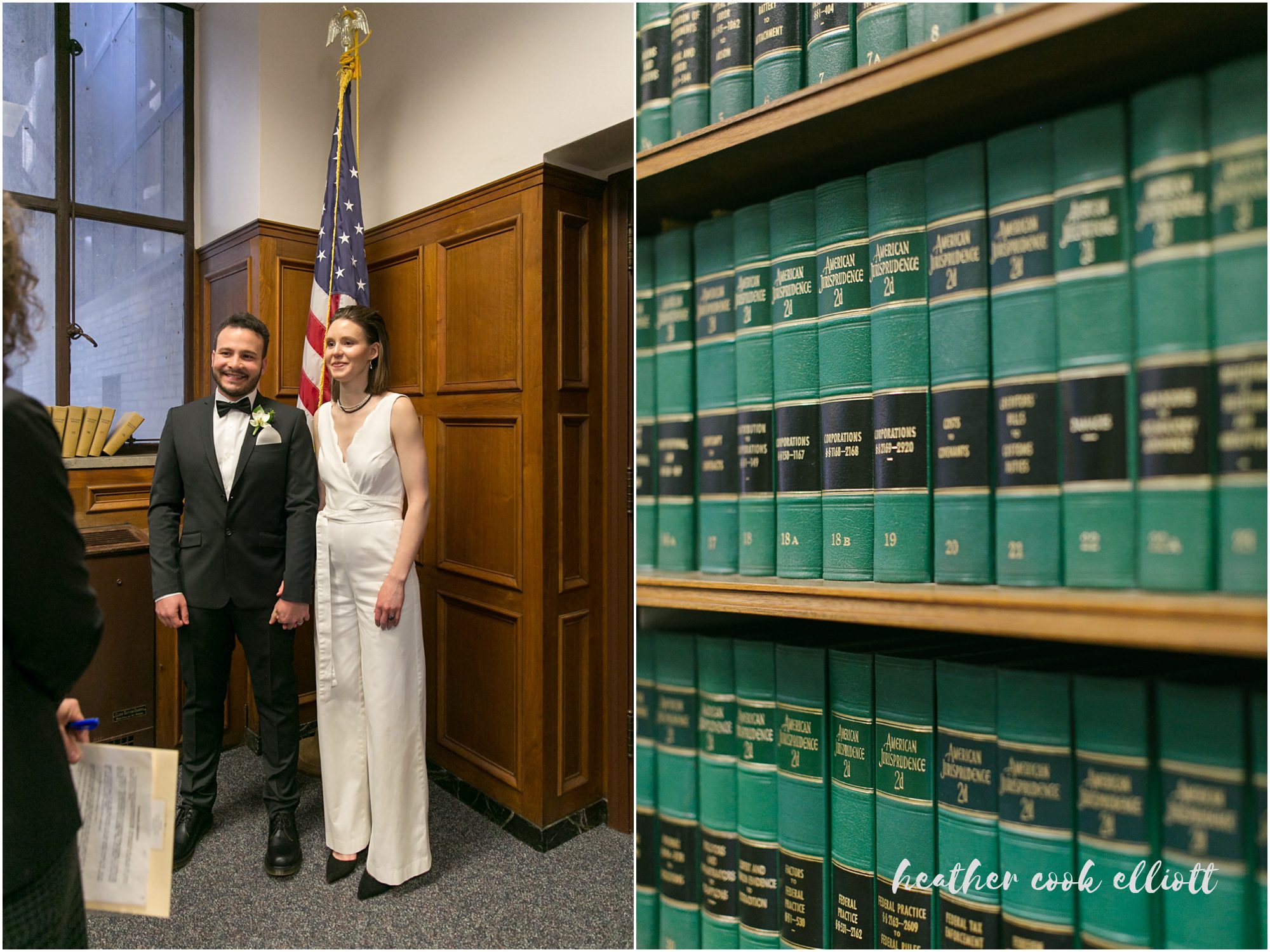 modern Milwaukee courthouse wedding black and white