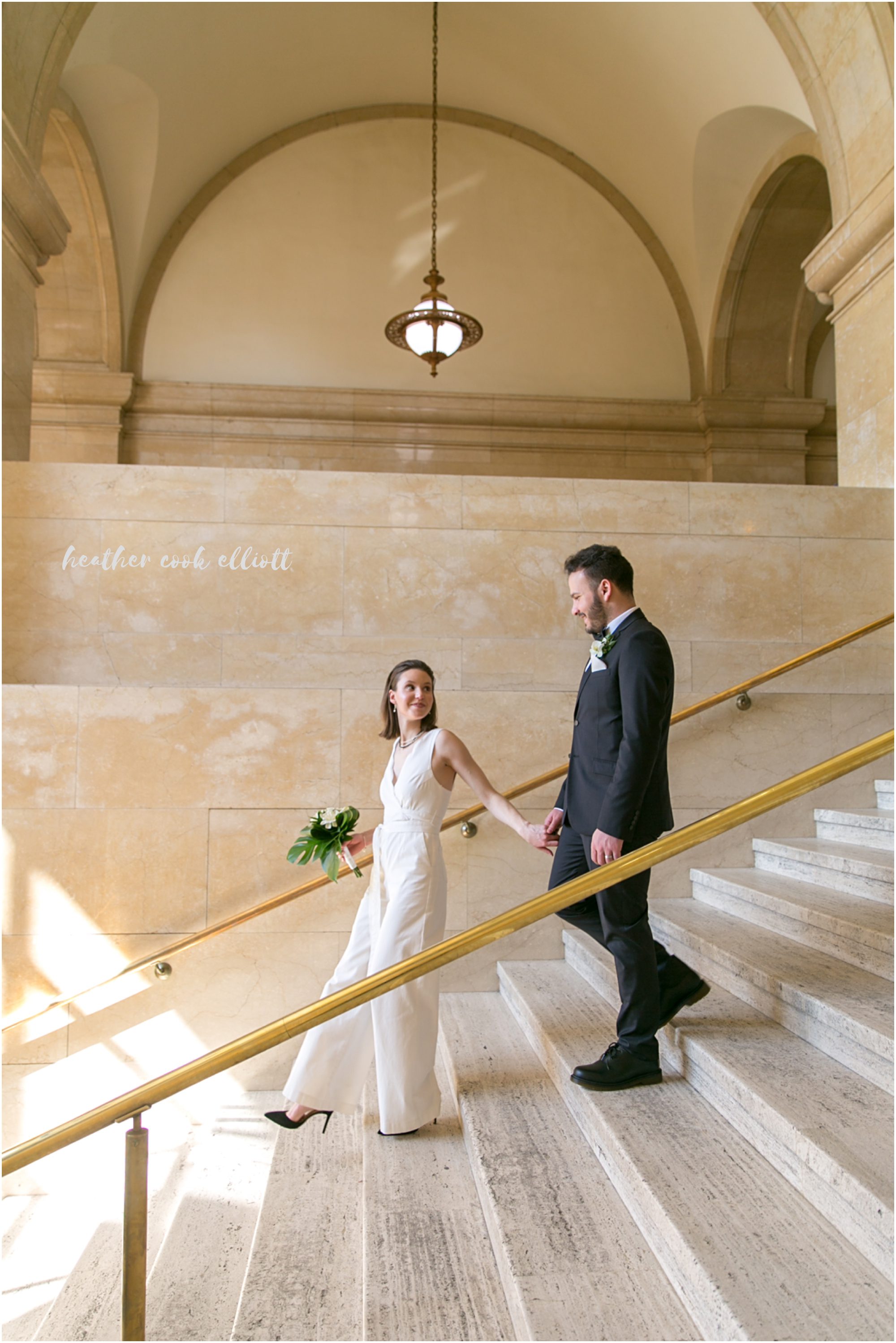 modern Milwaukee courthouse wedding black and white