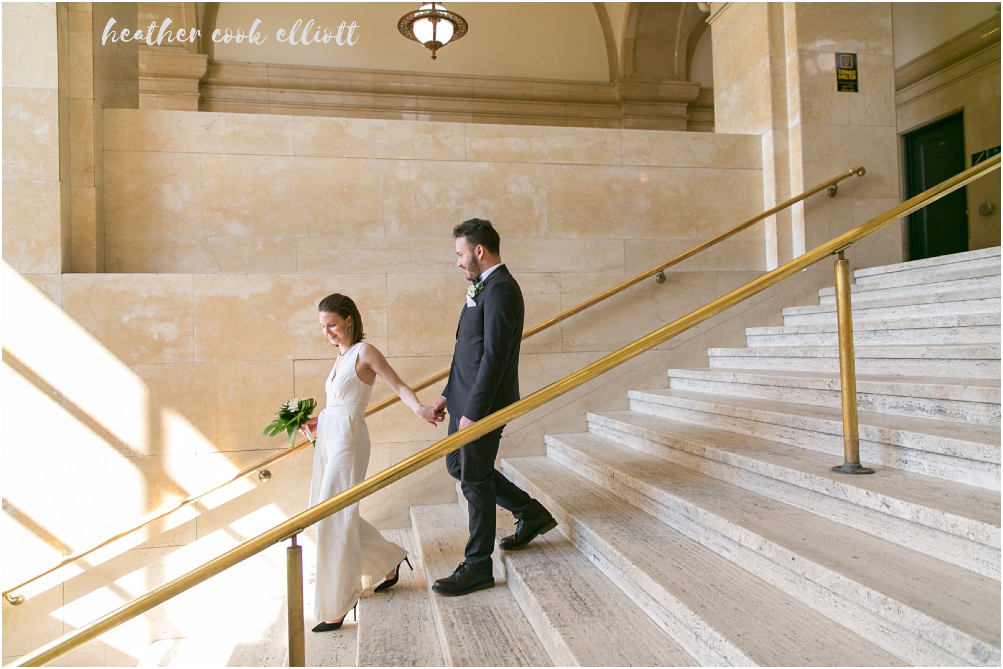 modern Milwaukee courthouse wedding black and white