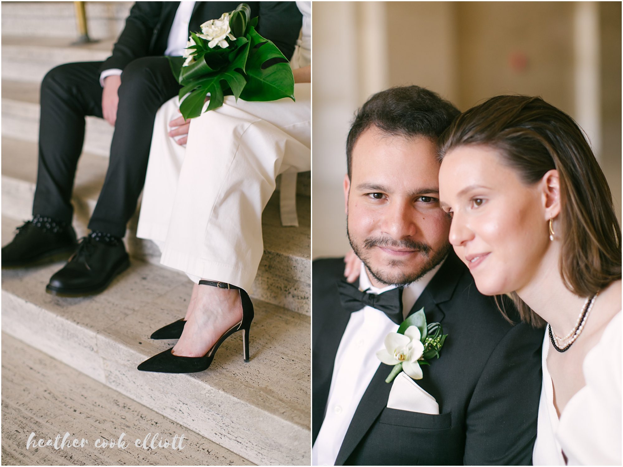 modern Milwaukee courthouse wedding black and white