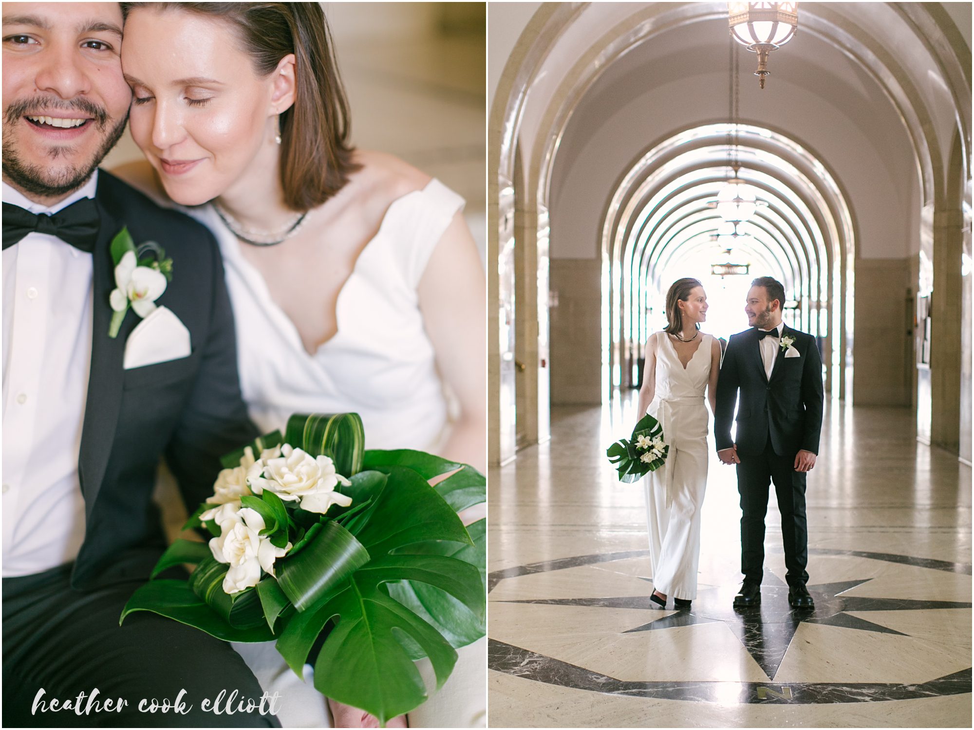 modern Milwaukee courthouse wedding black and white