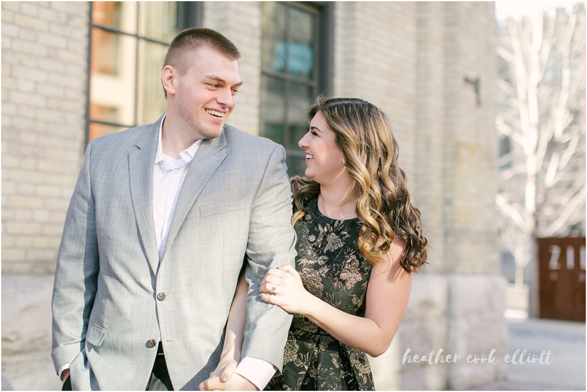 Pabst Brew City Inn Milwaukee Engagement Photography in natural light
