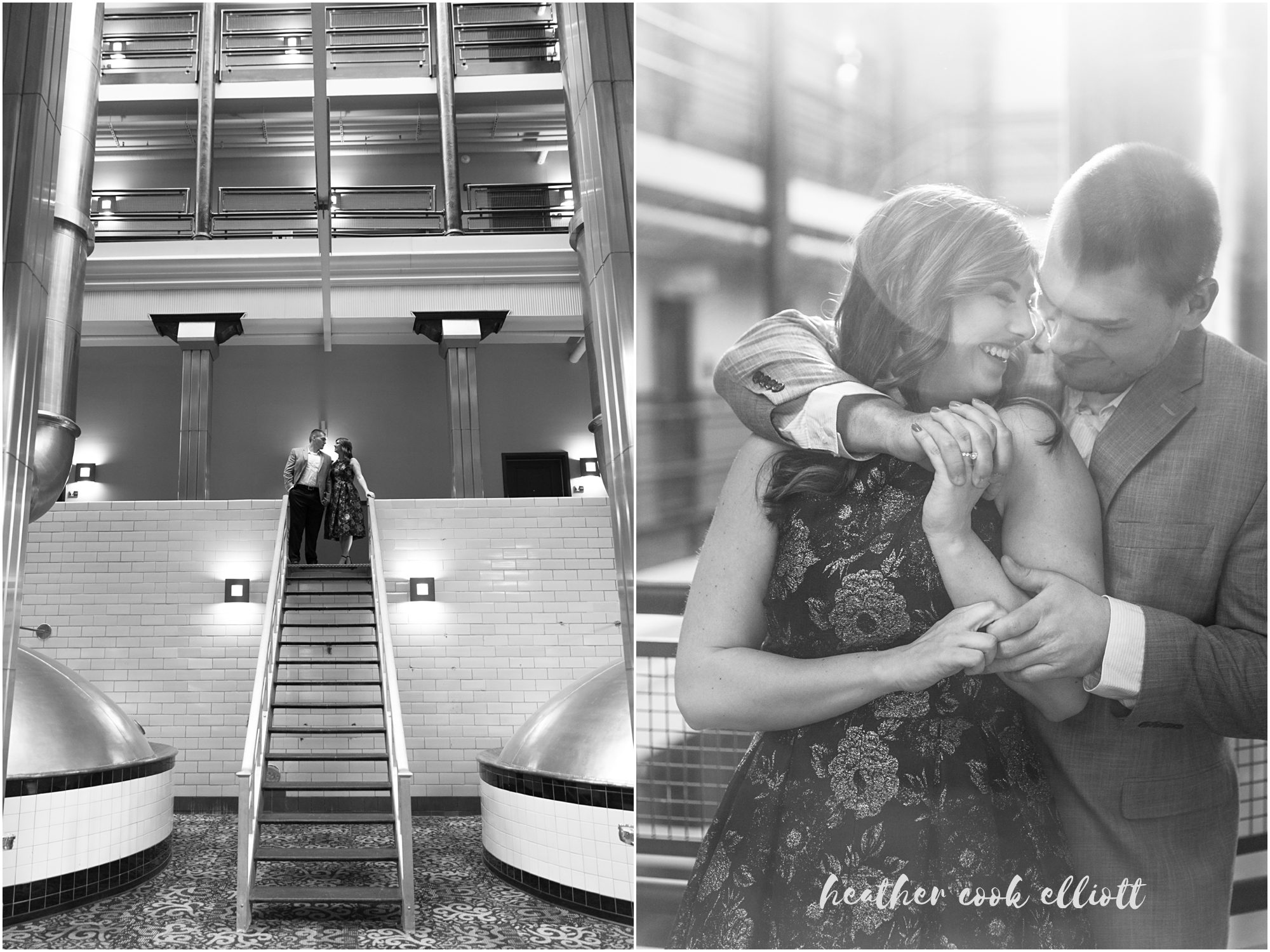 Pabst Brew City Inn Milwaukee Engagement Photography in natural light