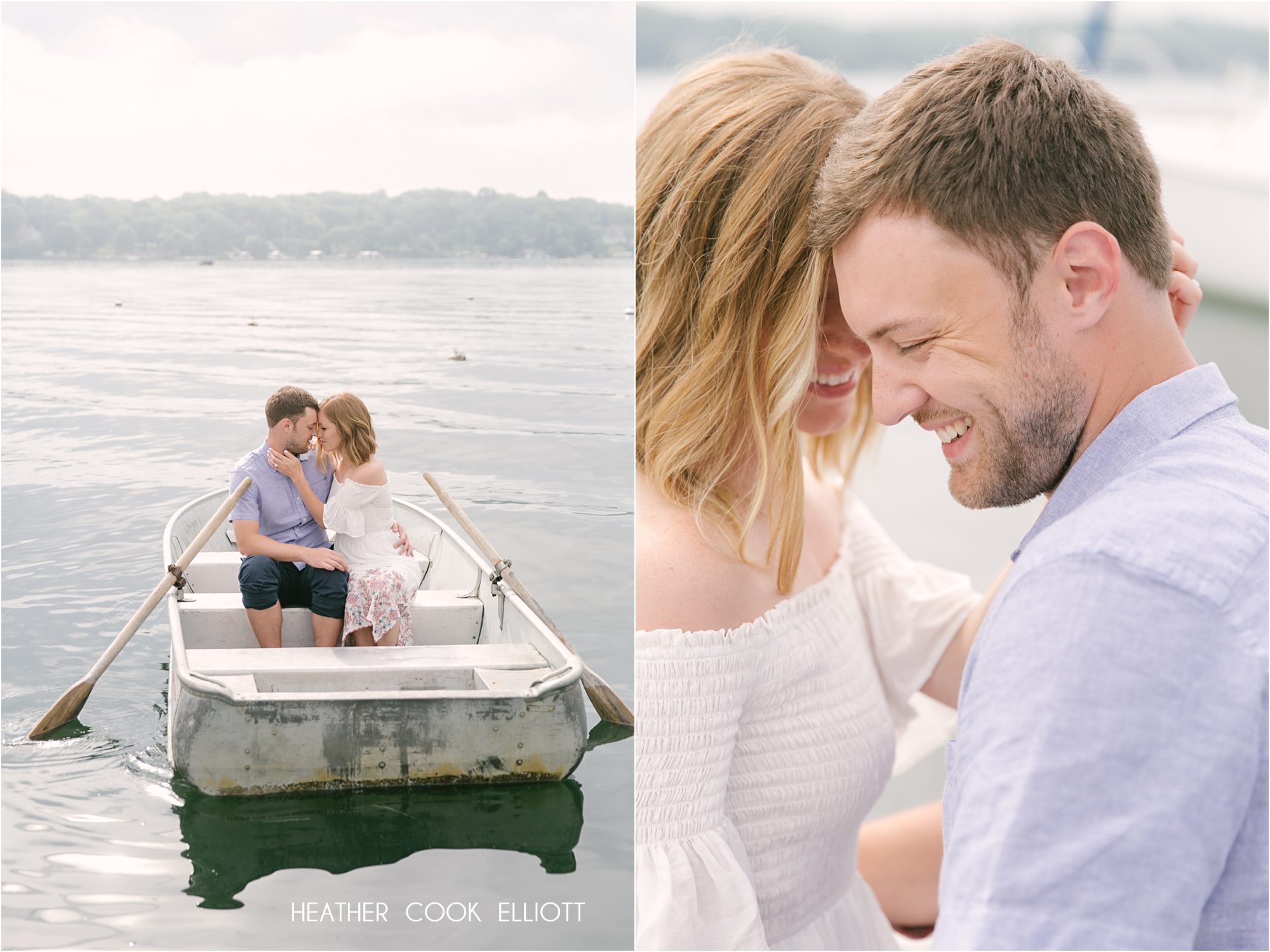 lake geneva wedding rowboat engagement