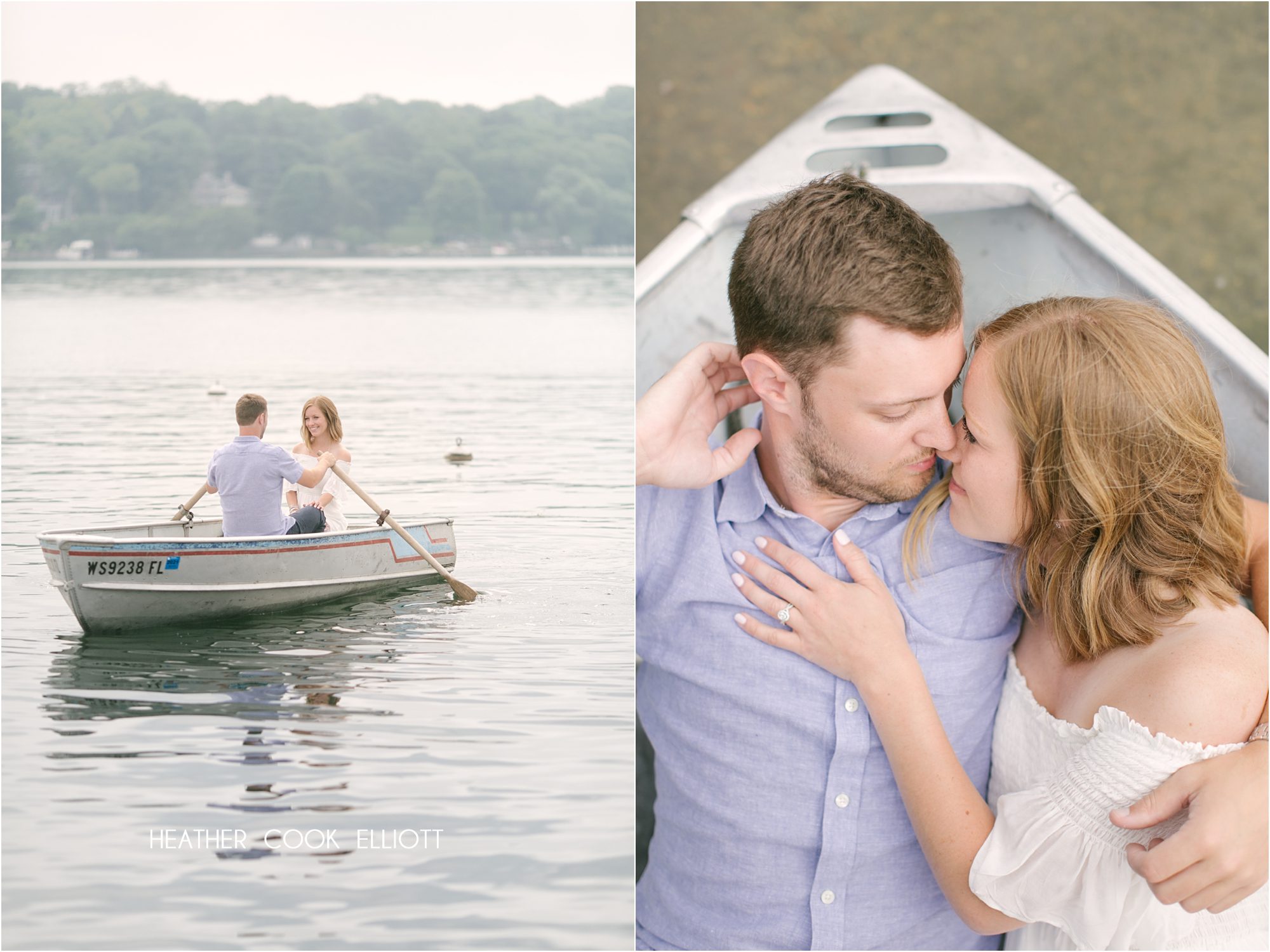lake geneva wedding rowboat engagement