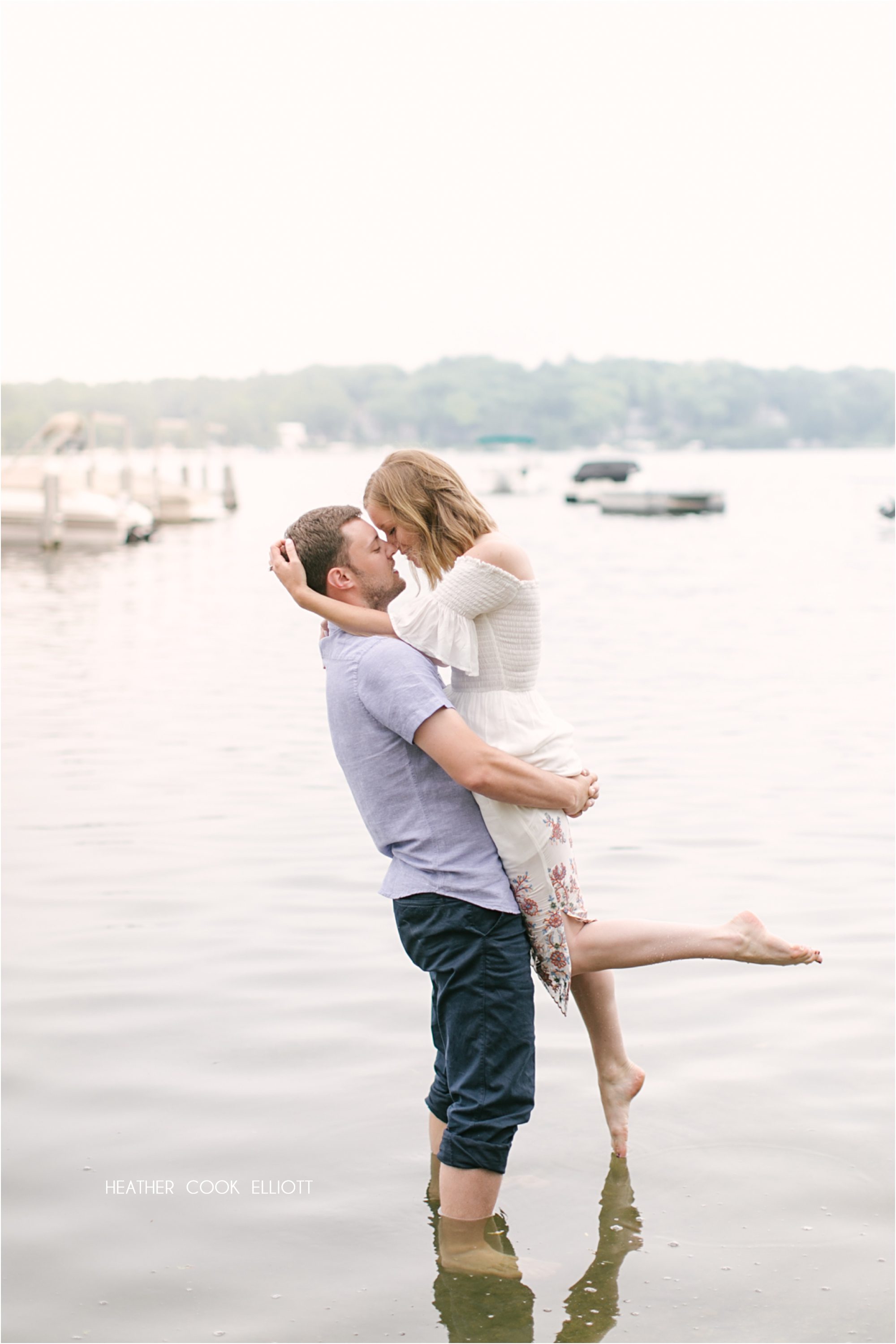 lake geneva wedding rowboat engagement