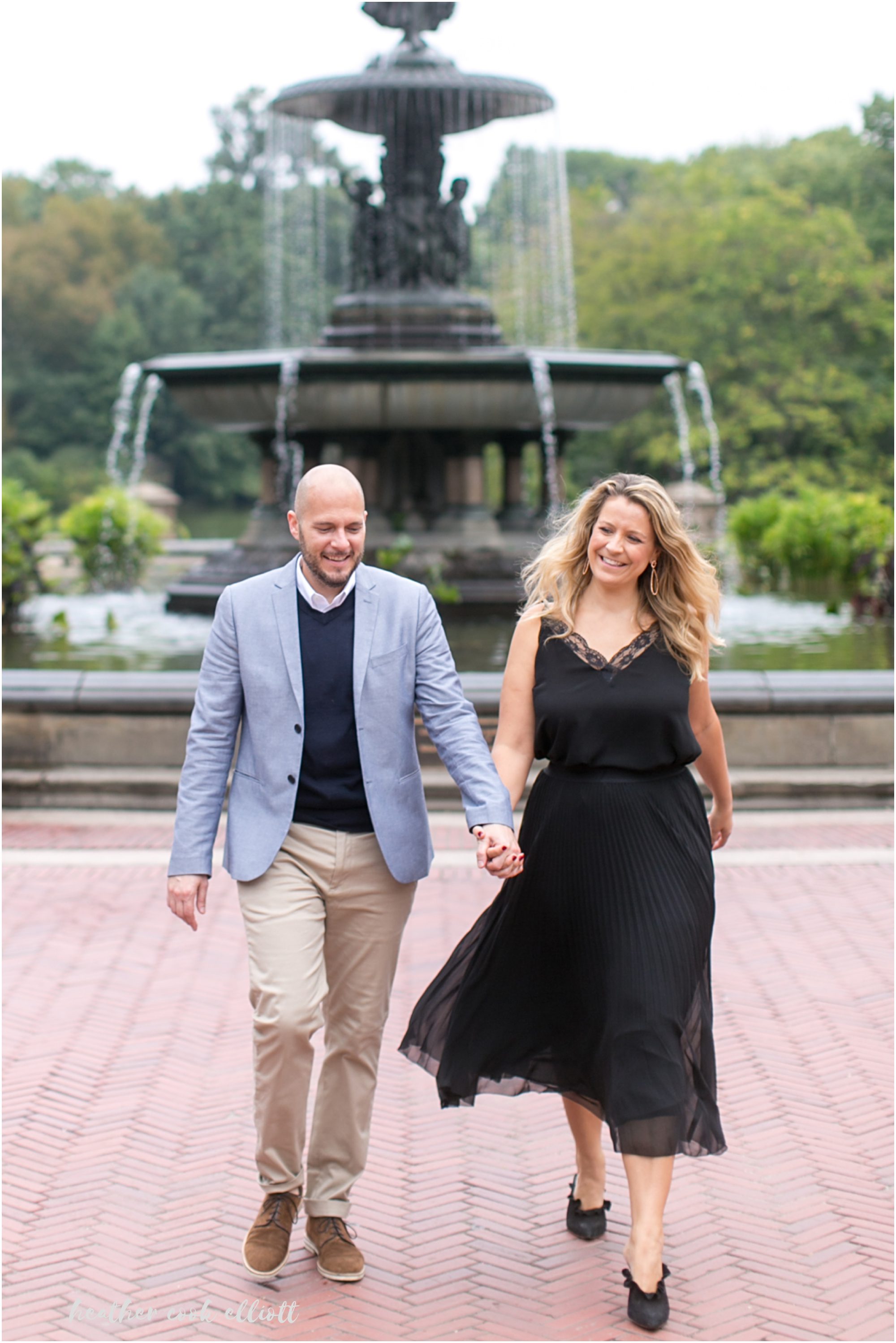 NYC central park engagement session with french bulldog