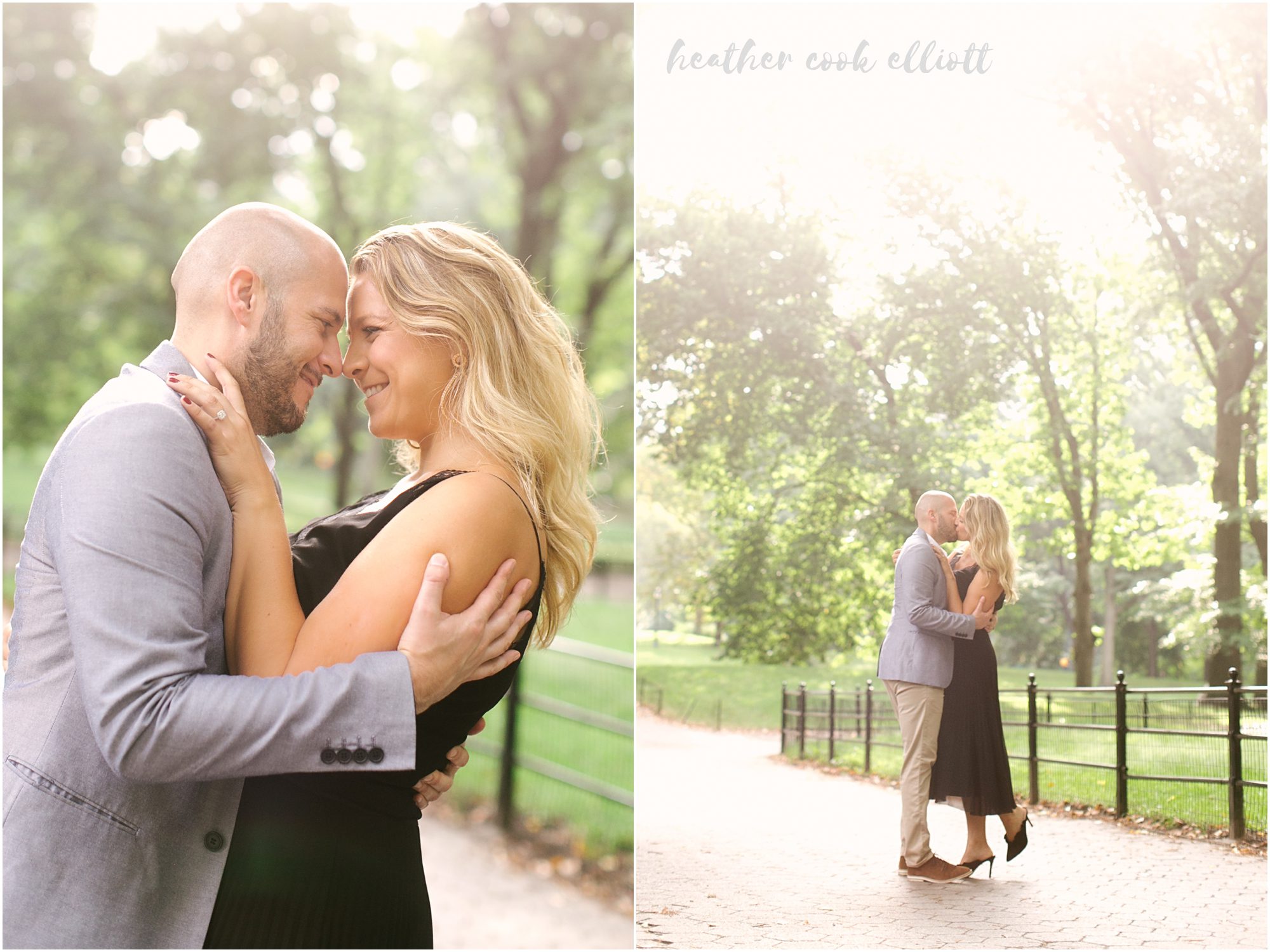 NYC central park engagement session with french bulldog