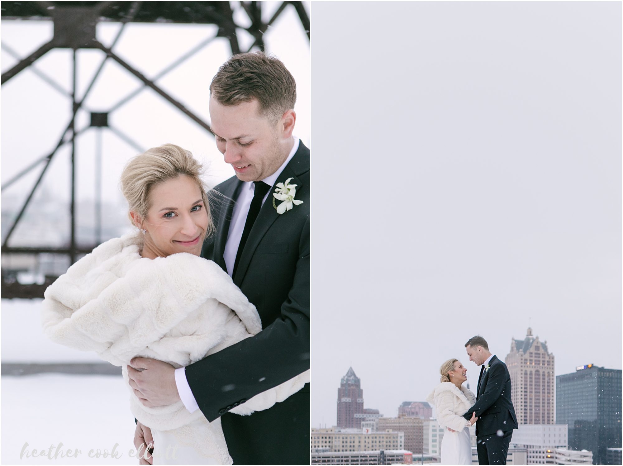 pritzlaff winter wedding rooftop