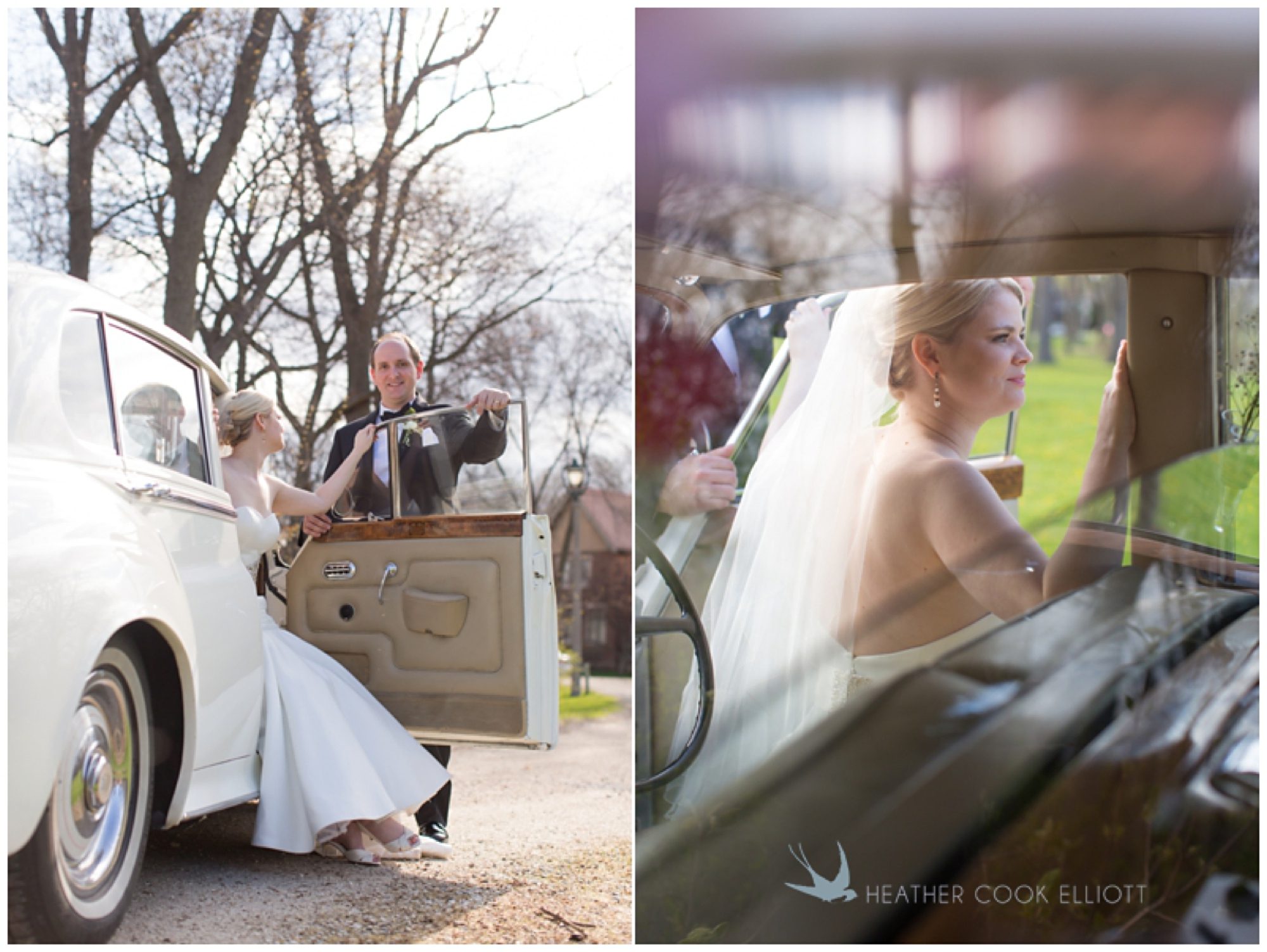 classic wedding getaway car in Chicago and Milwaukee