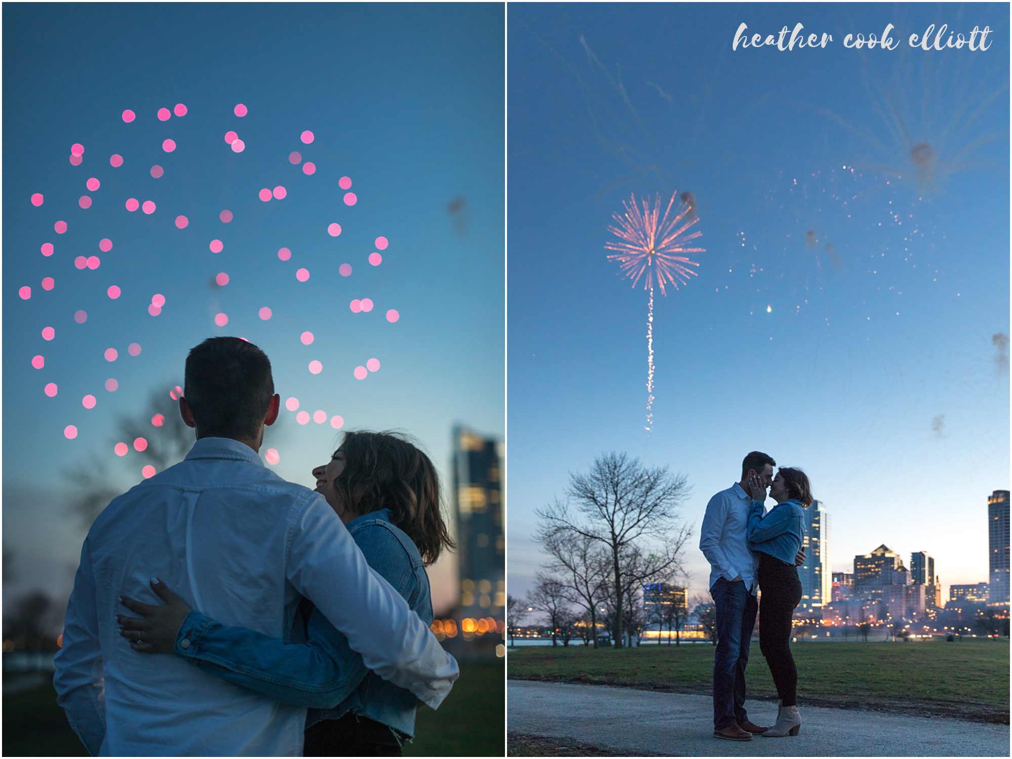 milwaukee lakefront proposal with fireworks