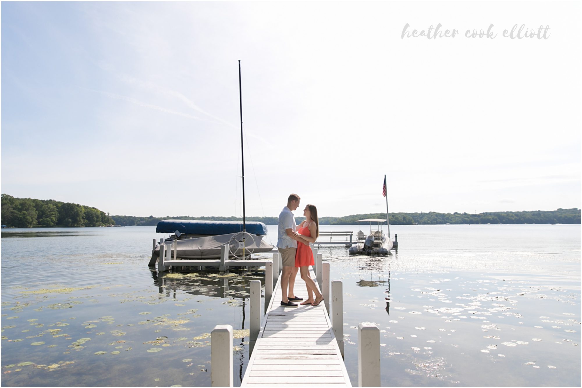 pine lake wisconsin engagement photograph