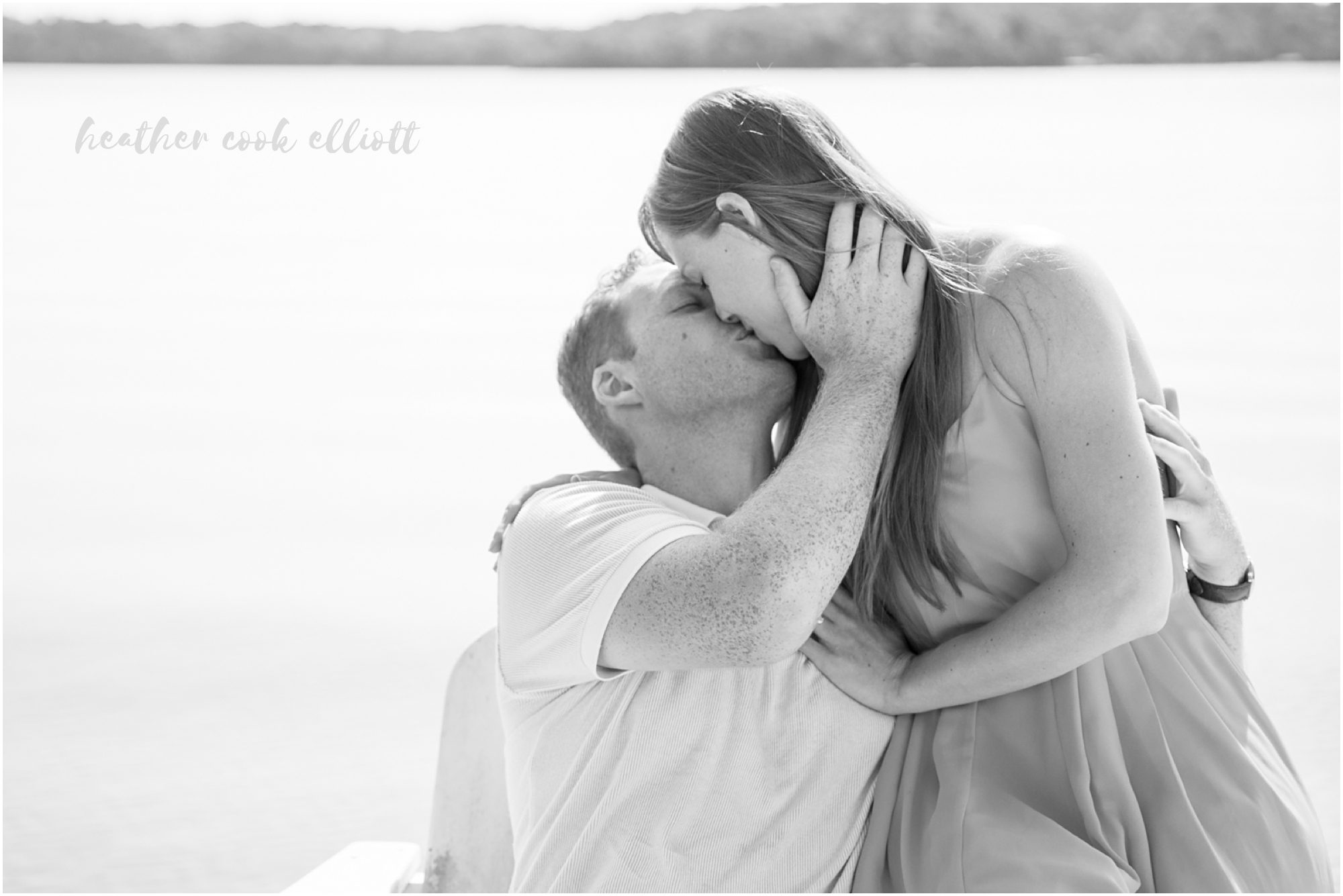 romantic pine lake wisconsin engagement photograph