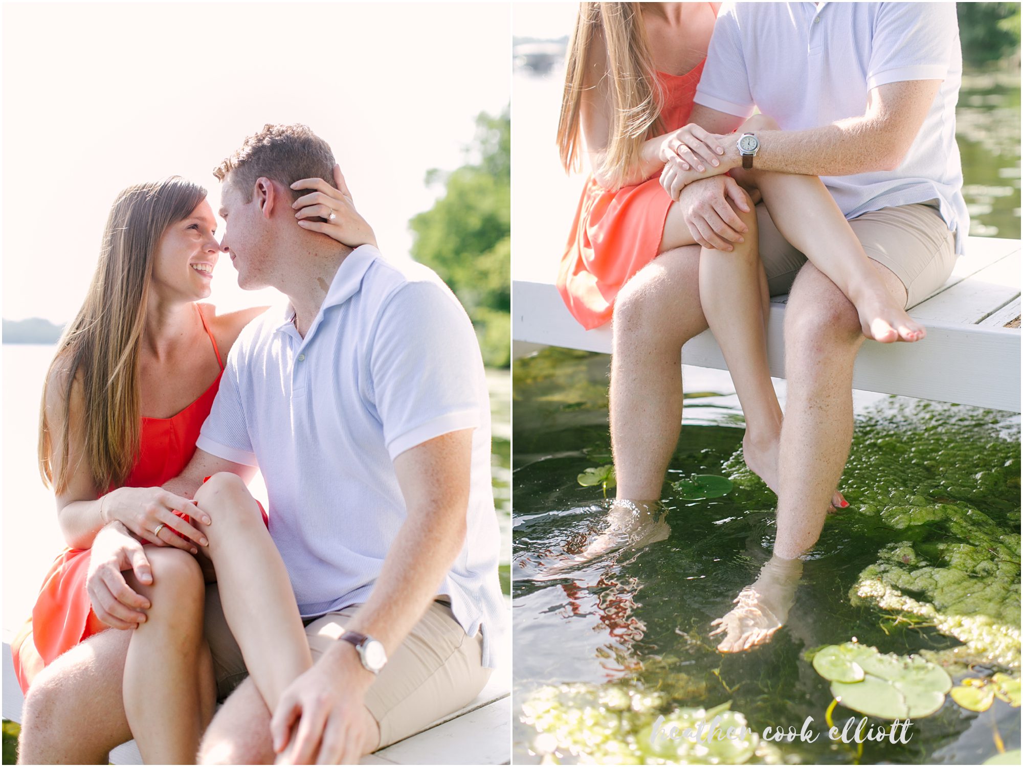 romantic pine lake wisconsin engagement photograph