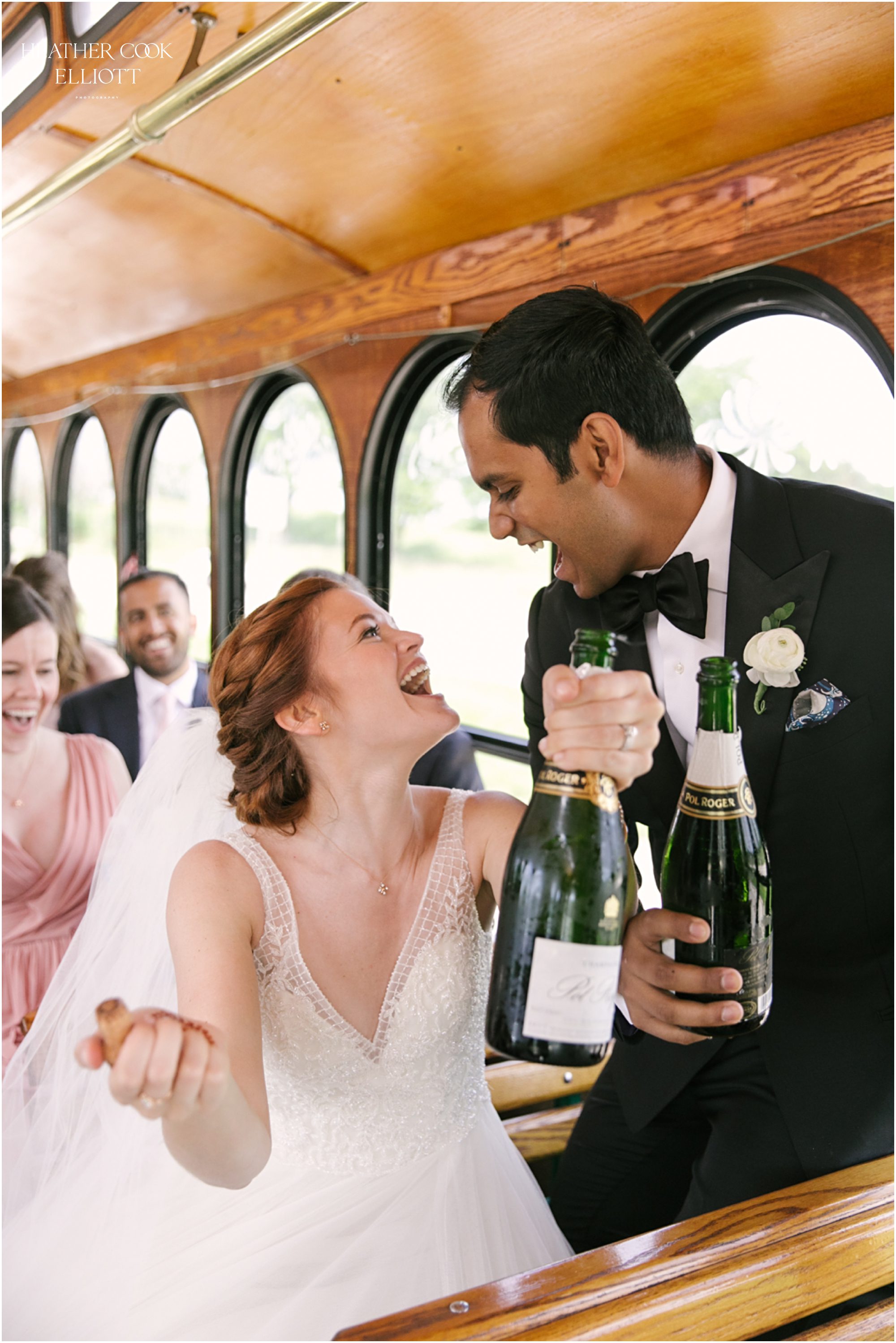 methodist hindu indian fusion wedding in milwaukee trolley ride