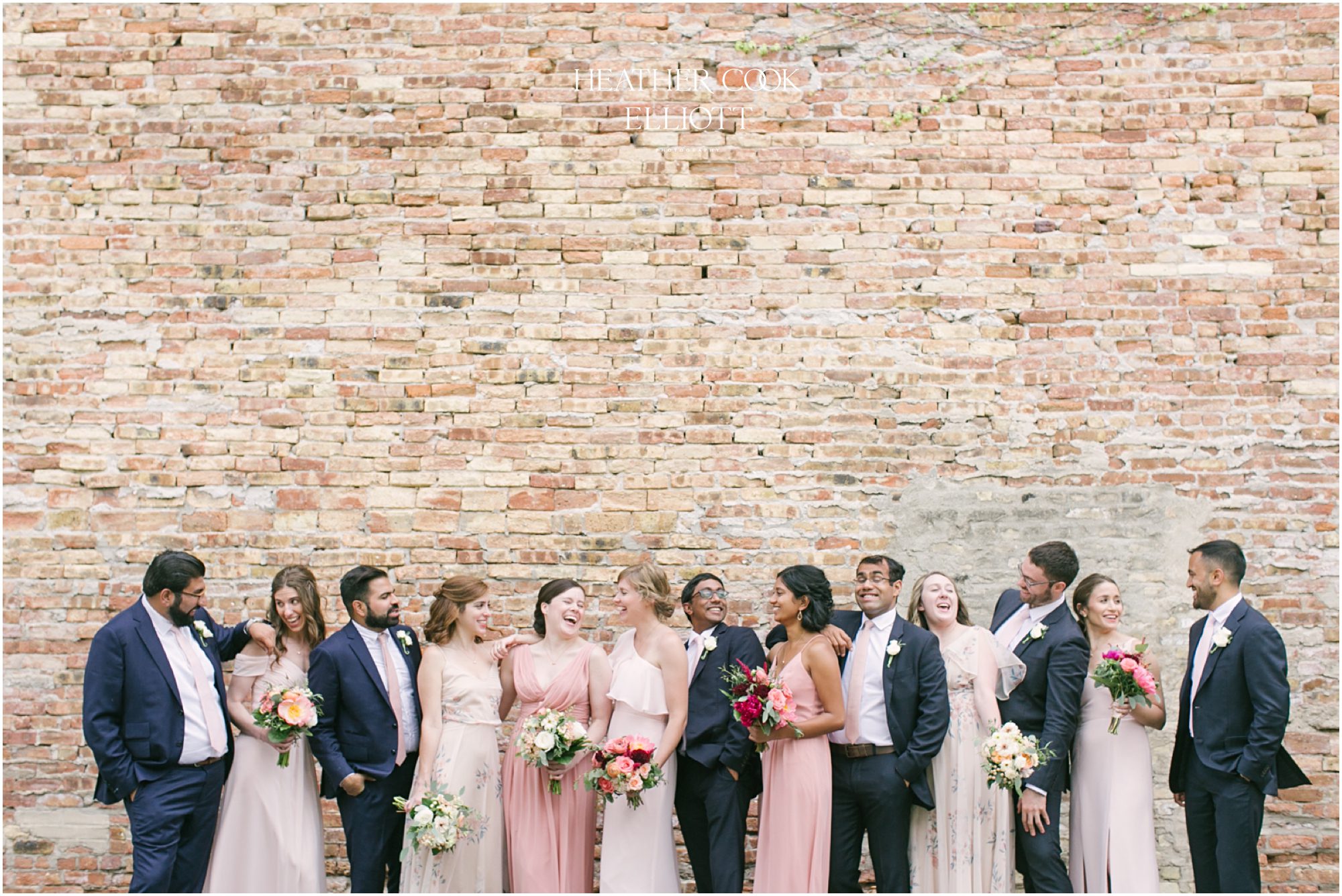 methodist hindu indian fusion wedding in third ward bridal party