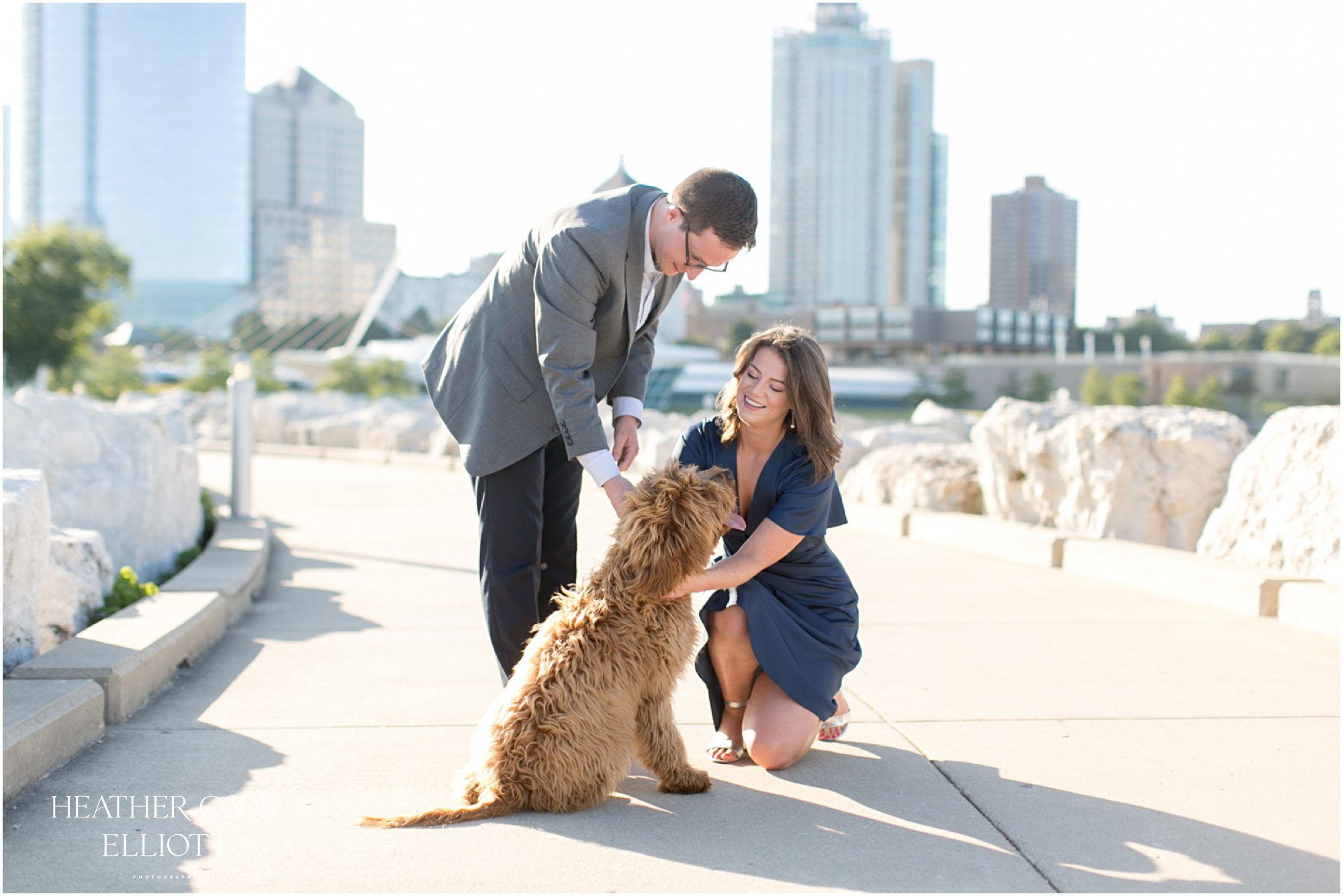 lakefront summer engagement session