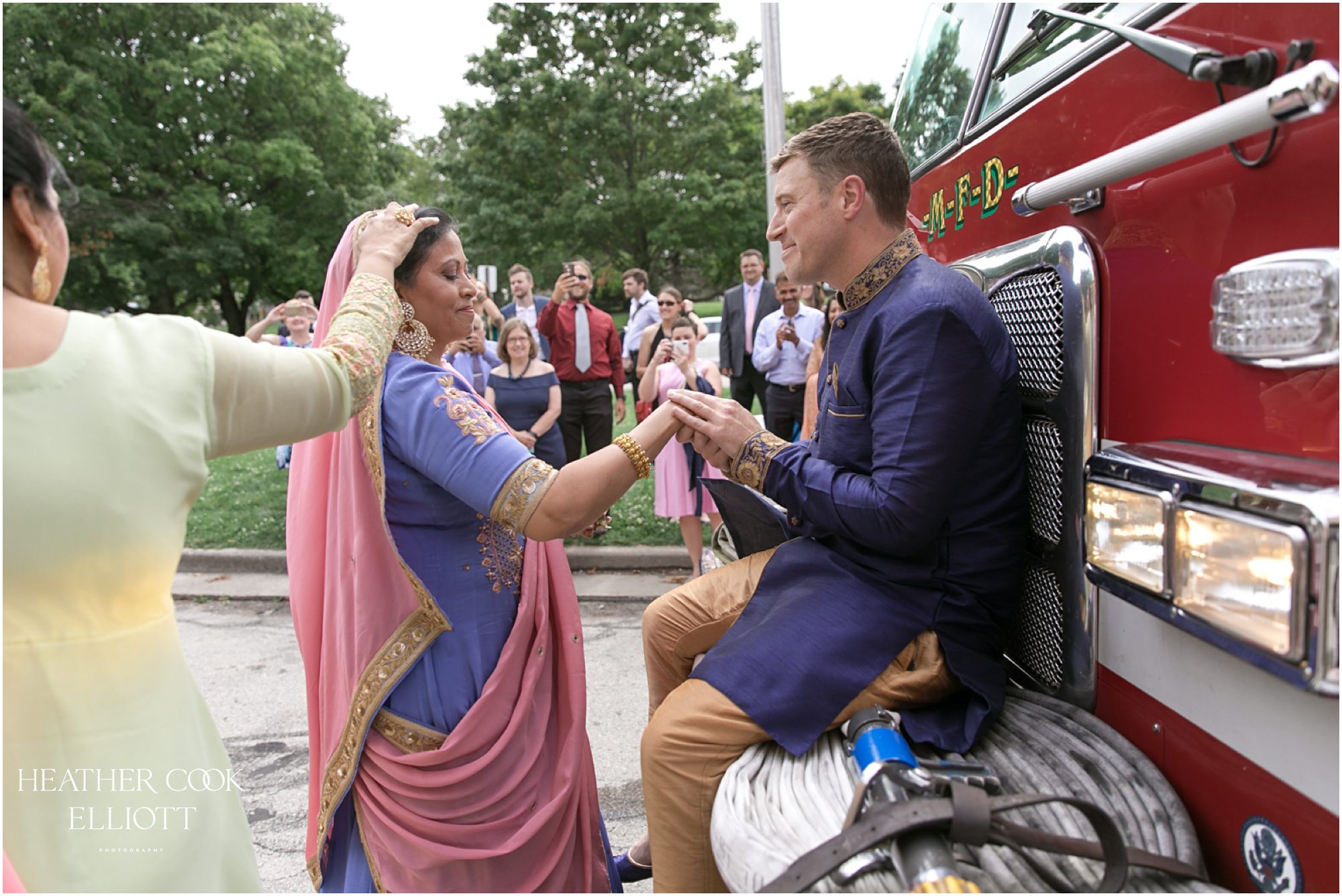 firefighter baraat fusion wedding