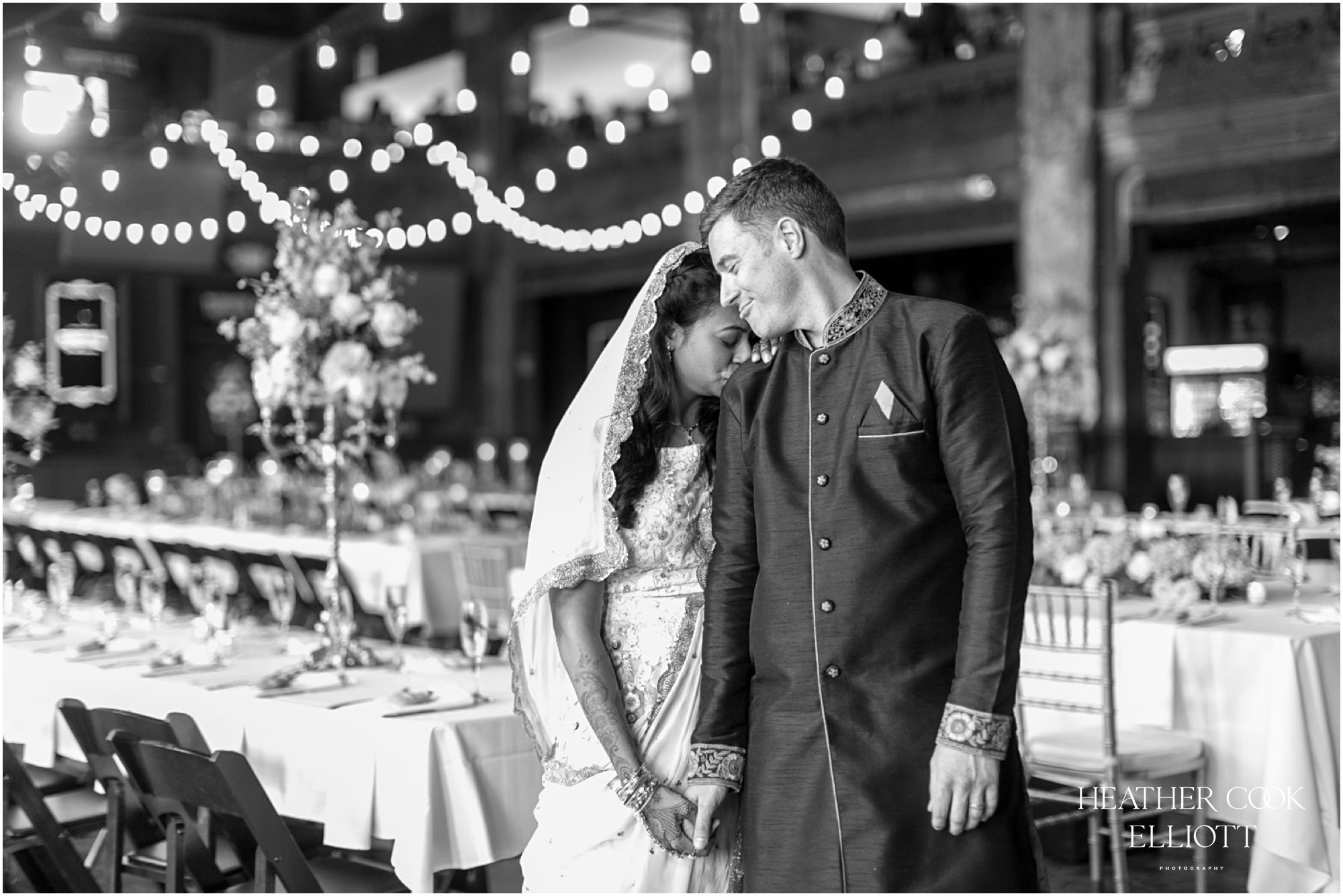 turner hall  indian fusion wedding reception details and portrait