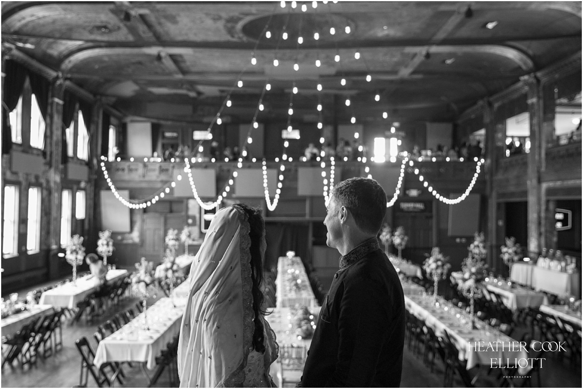 turner hall  indian fusion wedding reception details and portrait