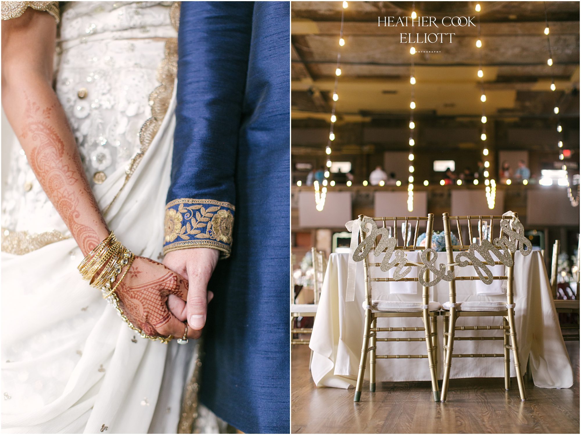 turner hall  indian fusion wedding reception details and portrait