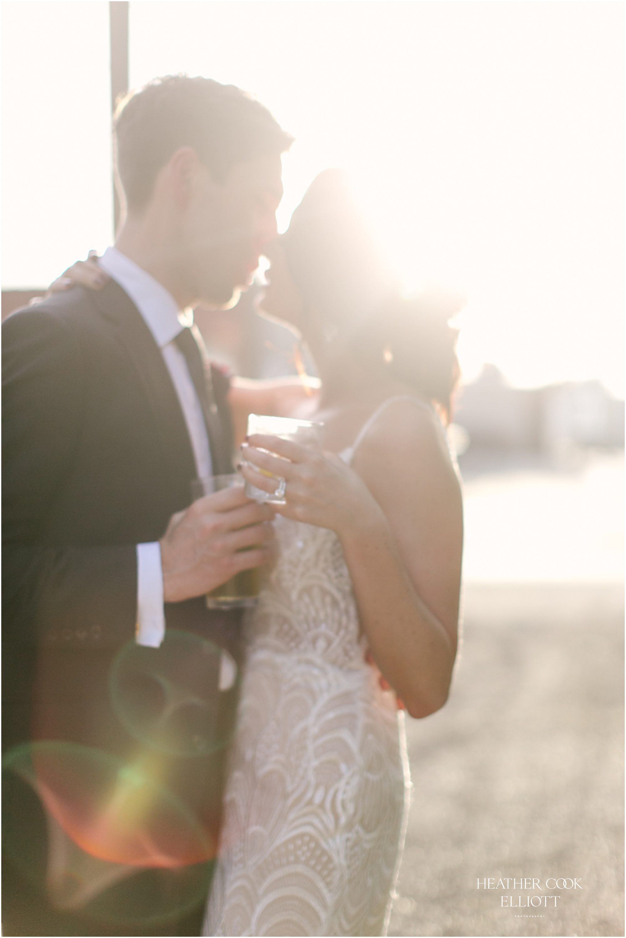 romantic sunset wedding photography at the ivy house