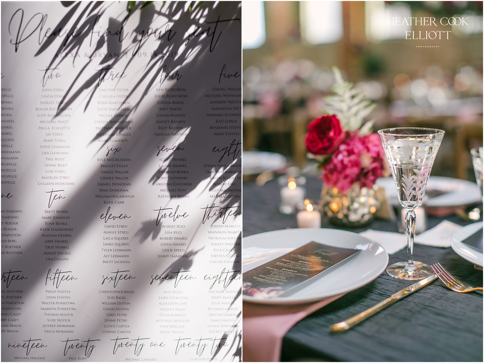 red and black wedding at ivy house details
