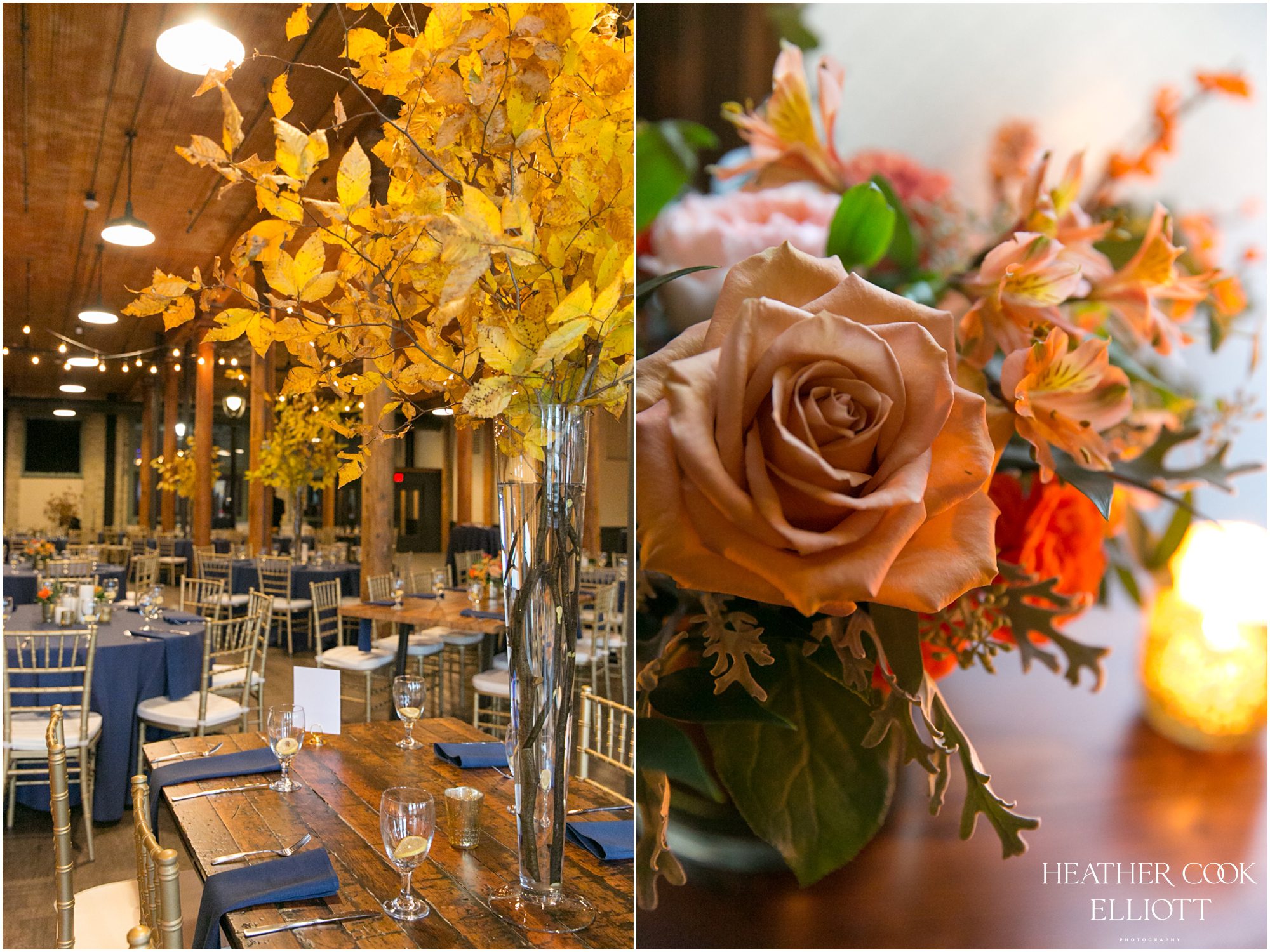 pritzlaff  november wedding reception decor details
