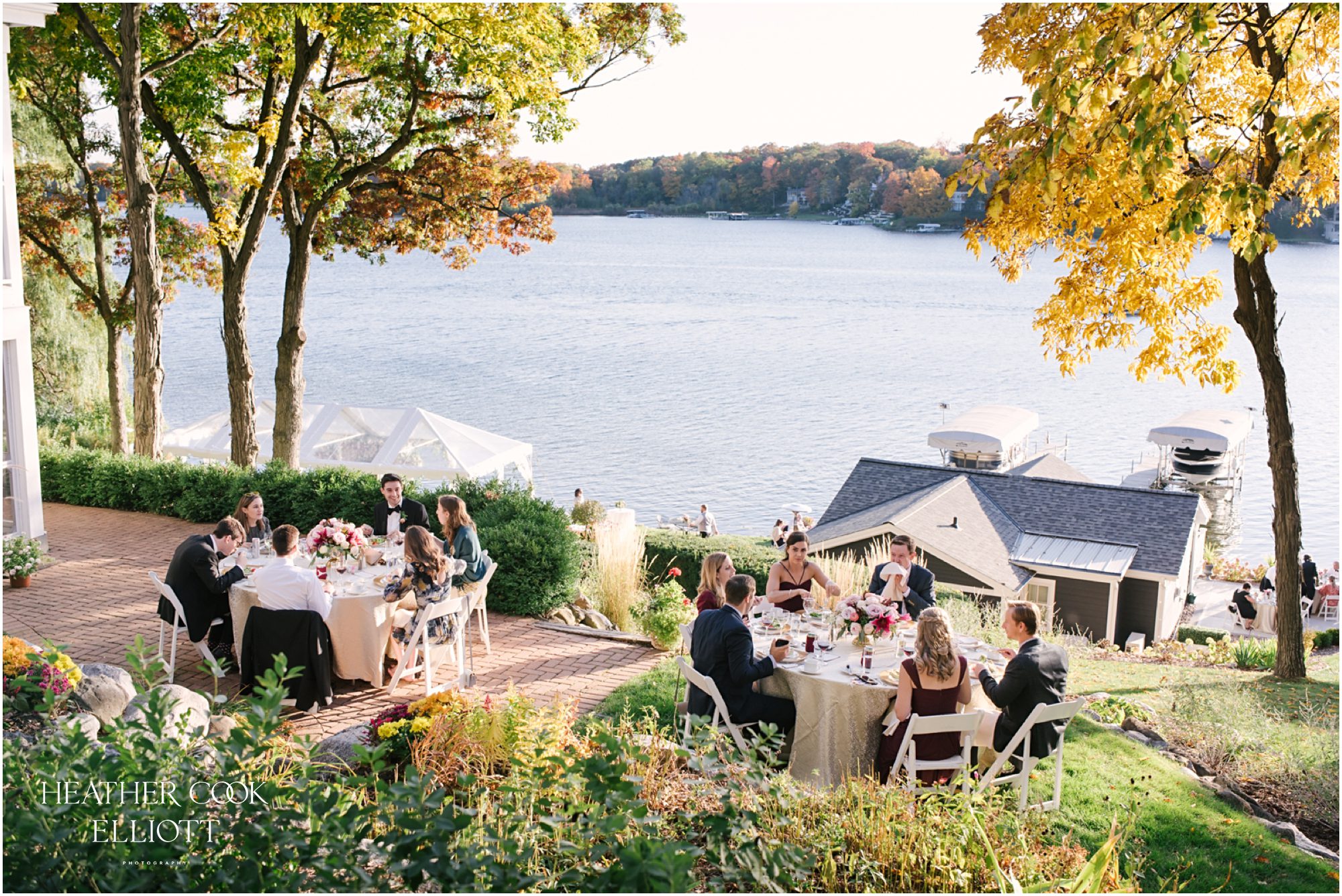 Oconomowoc boat house wedding reception and wedding portraiture