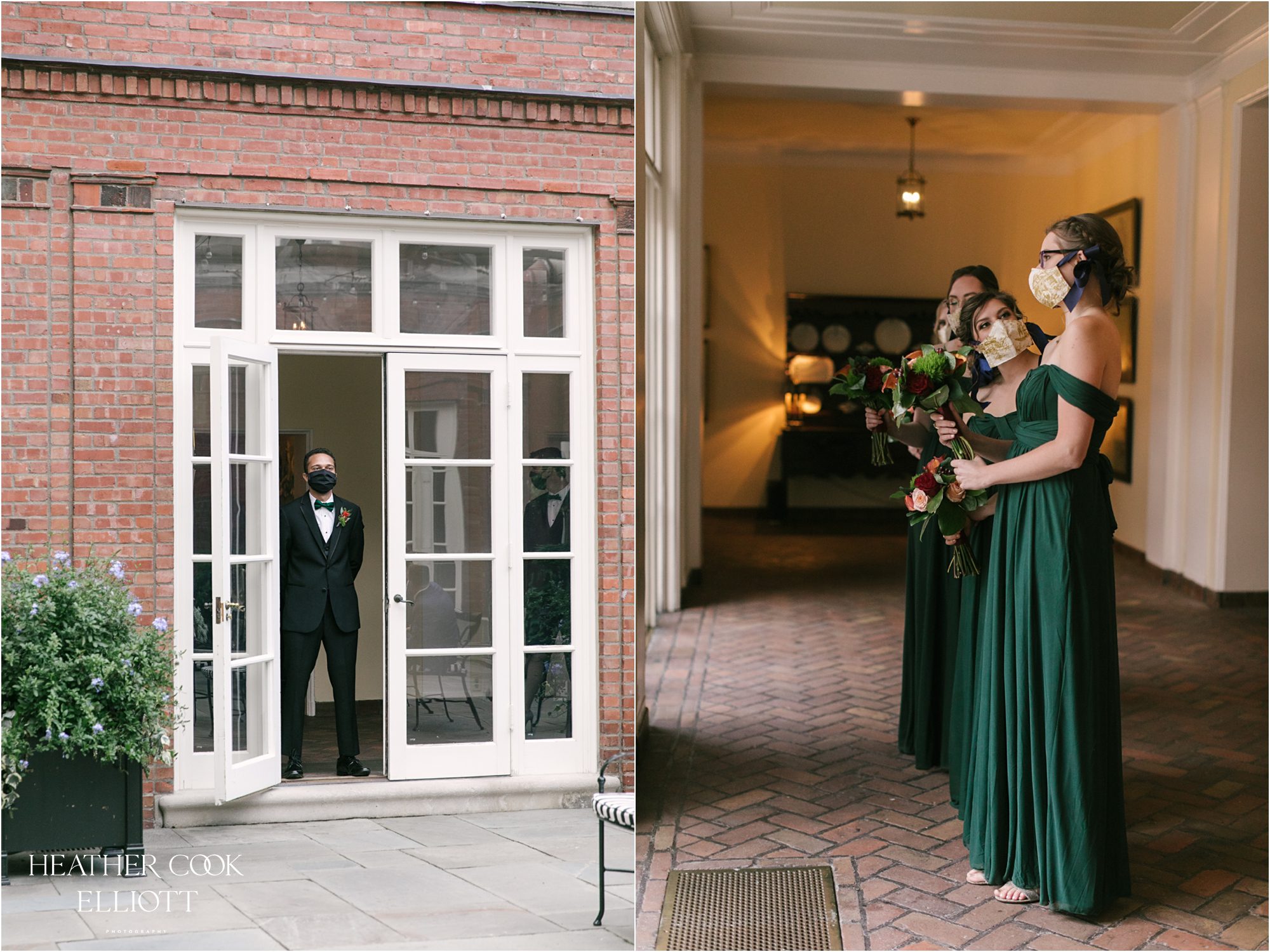 onwentsia club wedding in courtyard