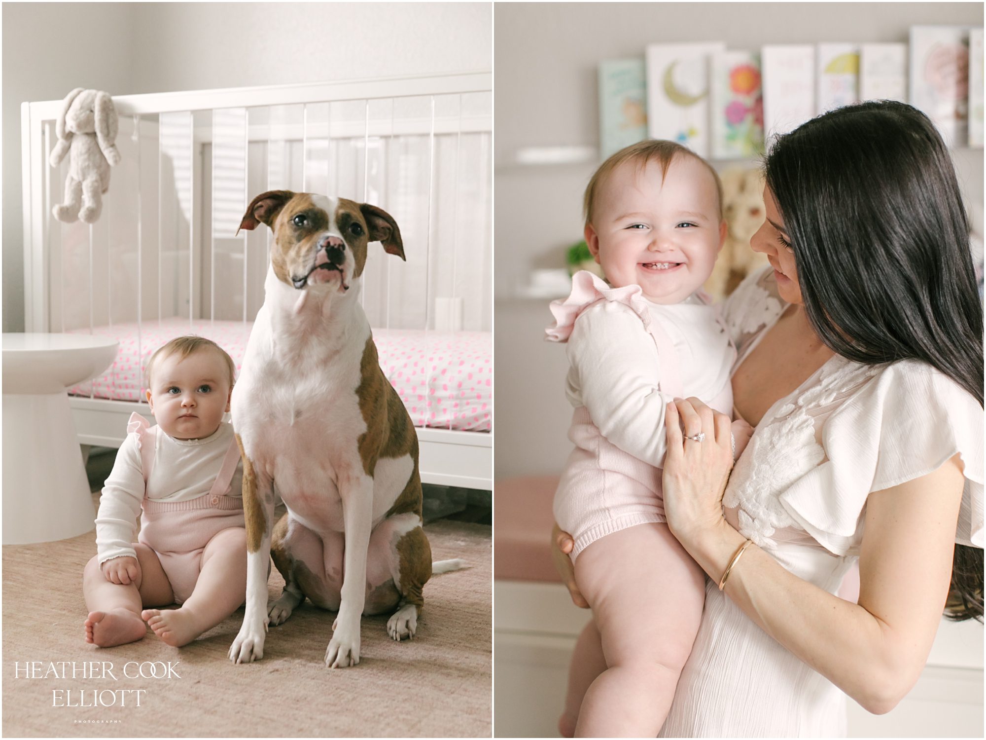 natural light 1 year old at home with dog