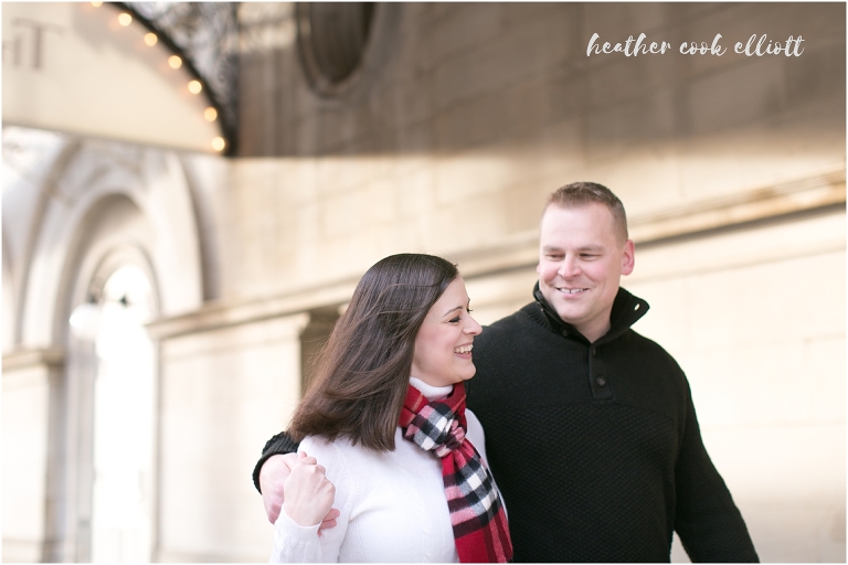 milwaukee kimpton journeyman rooftop engagement at christmas