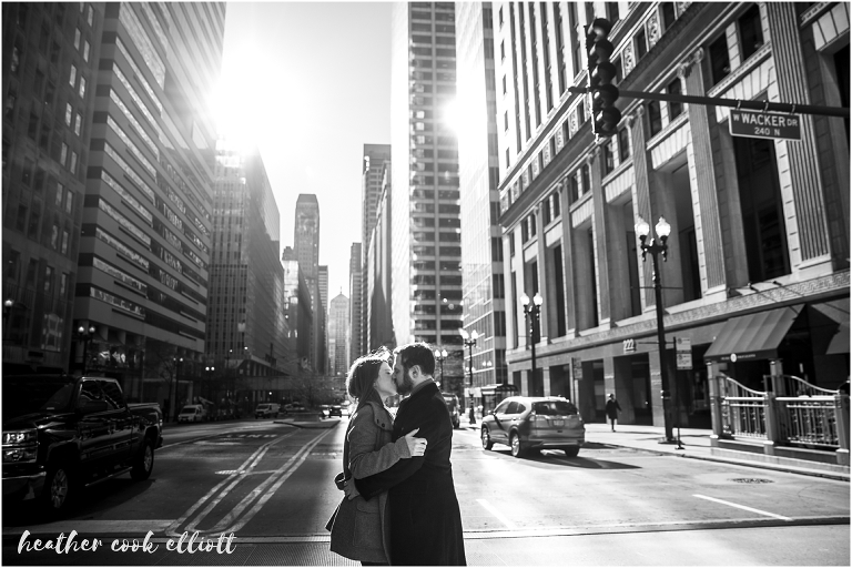 chicago natural light fall engagement photos in the city
