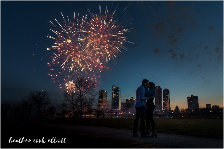 milwaukee lakefront proposal with fireworks