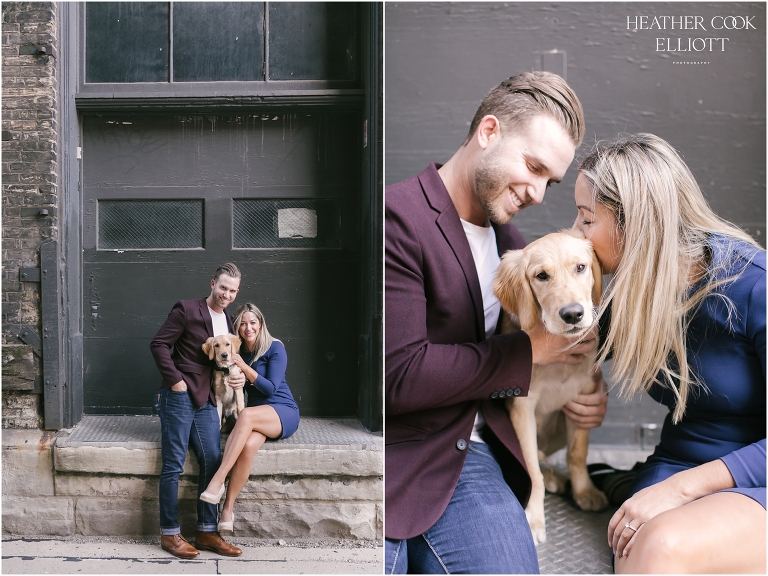 third ward engagement session with dog