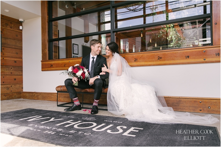 ivy house fall wedding portrait