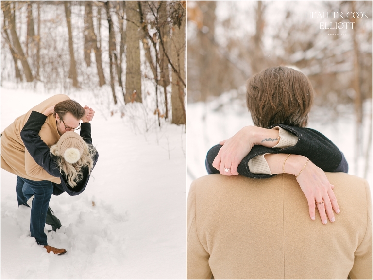 Wauwatosa winter engagement in the snow