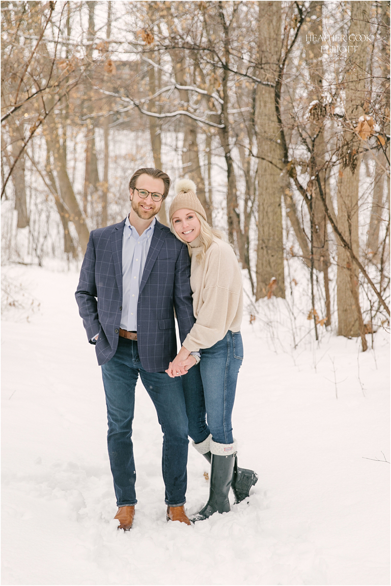 Wauwatosa winter engagement in the snow