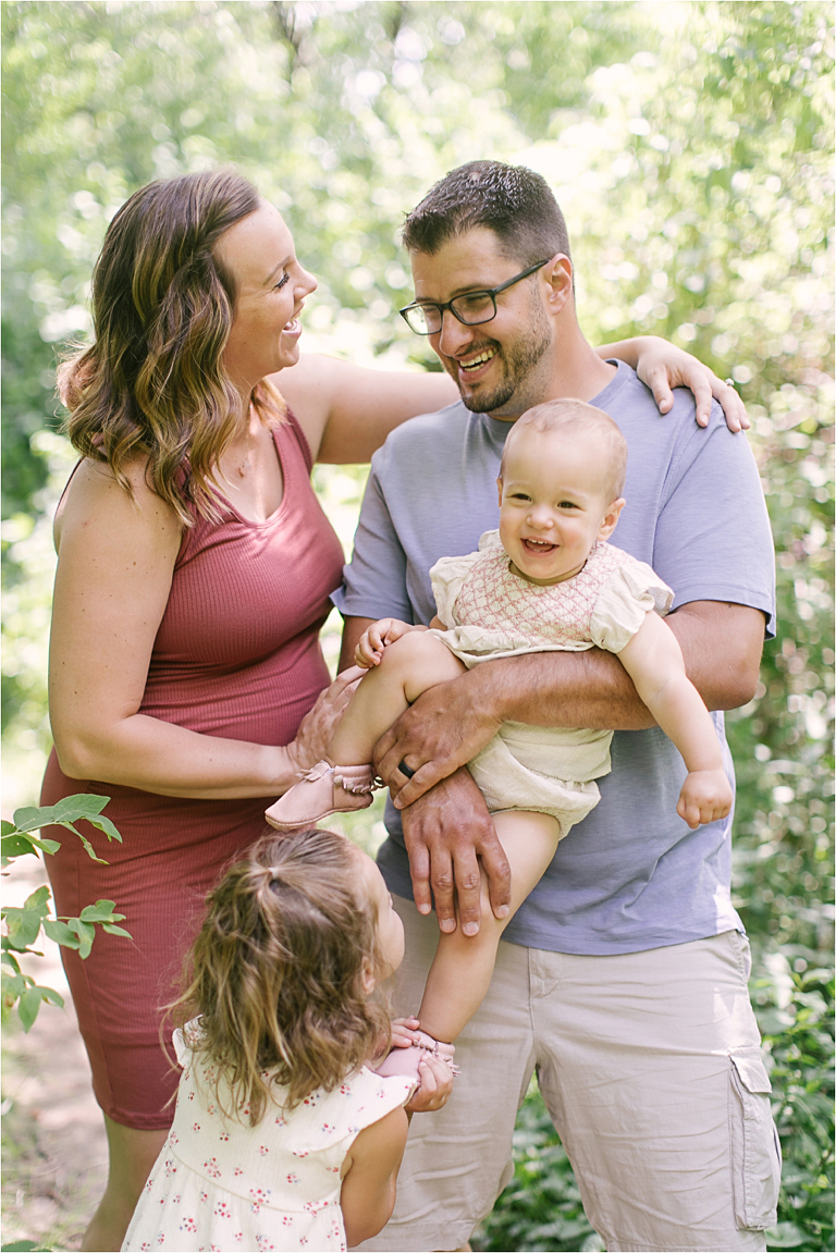 milwaukee wisconsin family photography with toddler laughing