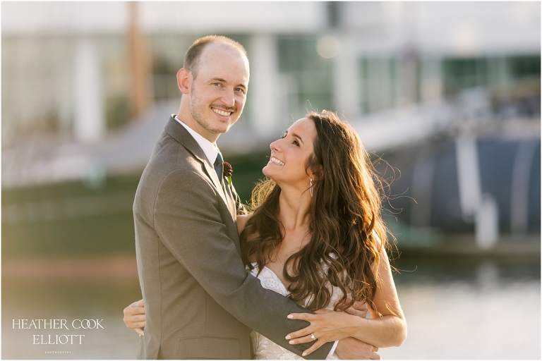 discovery world lakefront wedding and sunset portraits