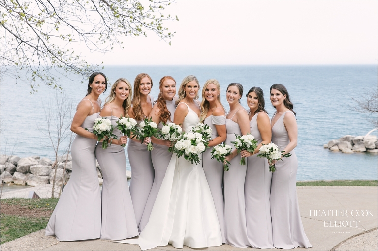 milwaukee spring wedding with couture bride and happy bridal party