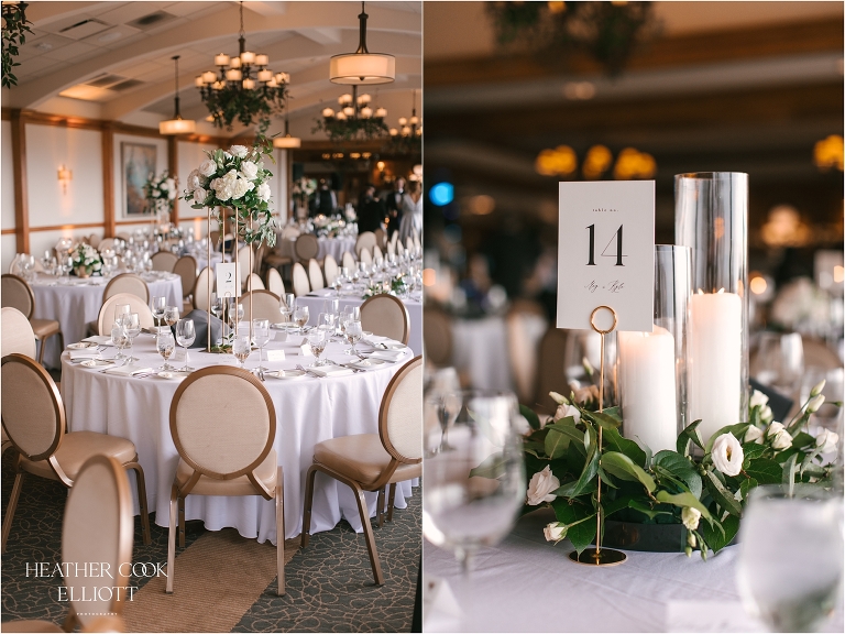 northshore country club wedding in spring with white florals by Belle Fiori